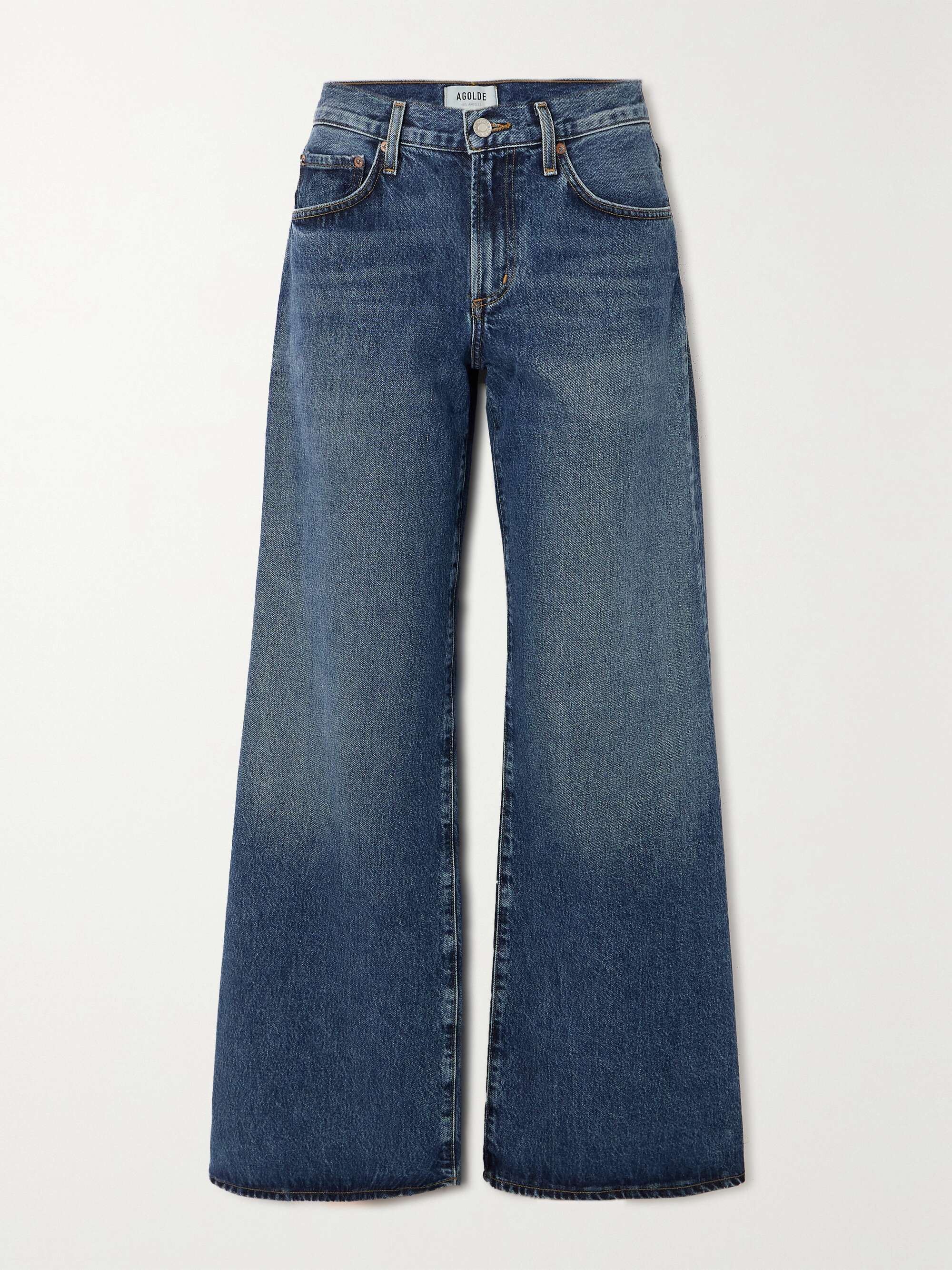 AGOLDE + NET SUSTAIN Clara Baggy low-rise flared organic jeans | NET-A ...