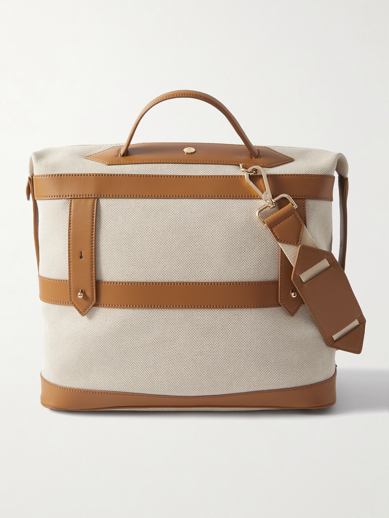 Paravel Vegan Leather-trimmed Canvas Tote In Brown