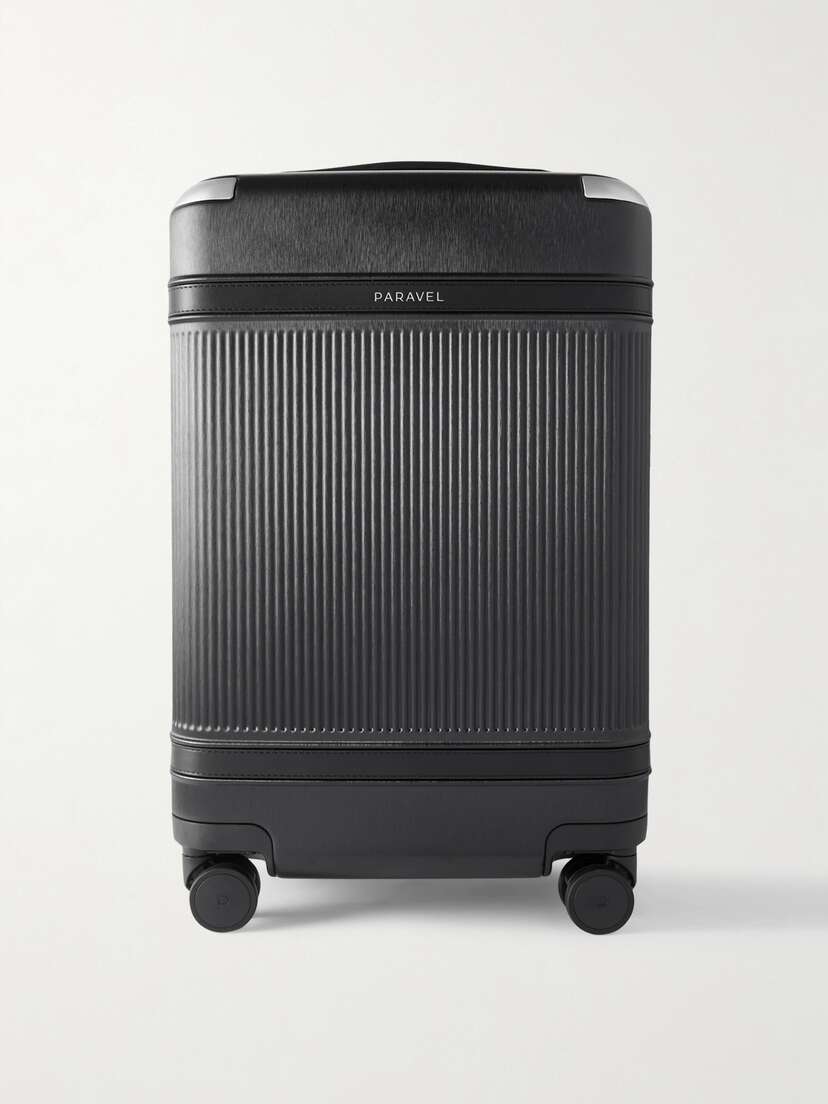 Paravel + Net Sustain Aviator Carry-on More Vegan Leather-trimmed Recycled Hardshell Suitcase