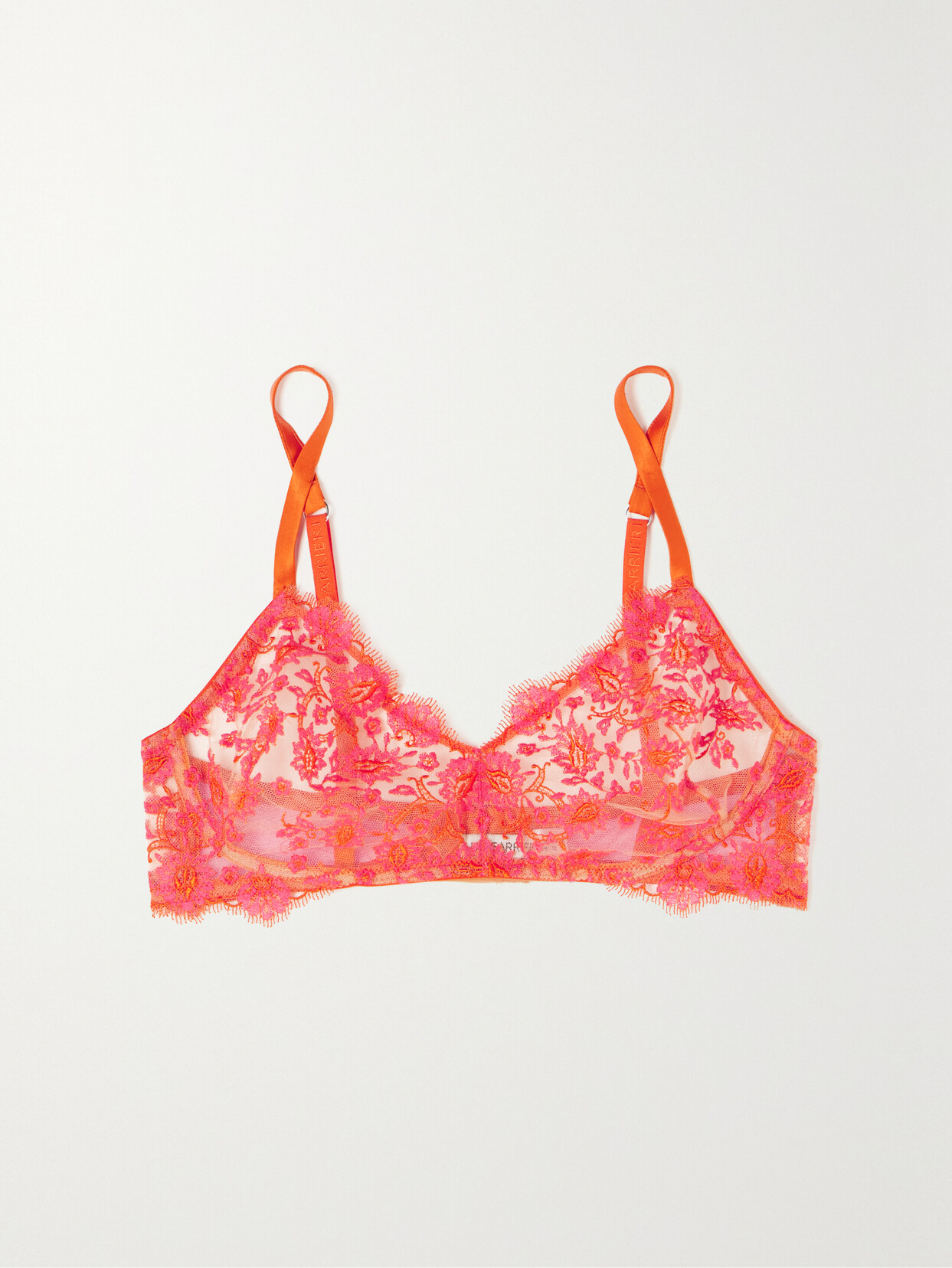 I.D. Sarrieri Petite Fleur Stretch-lace Soft-cup Bra - Orange