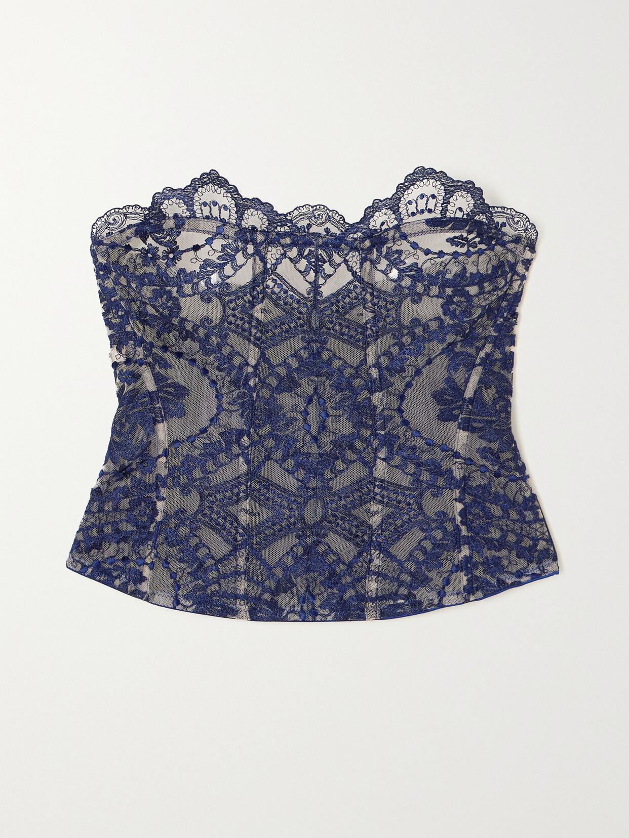 I.D. Sarrieri La Naissance De Venus Lace Bustier Top - Blue
