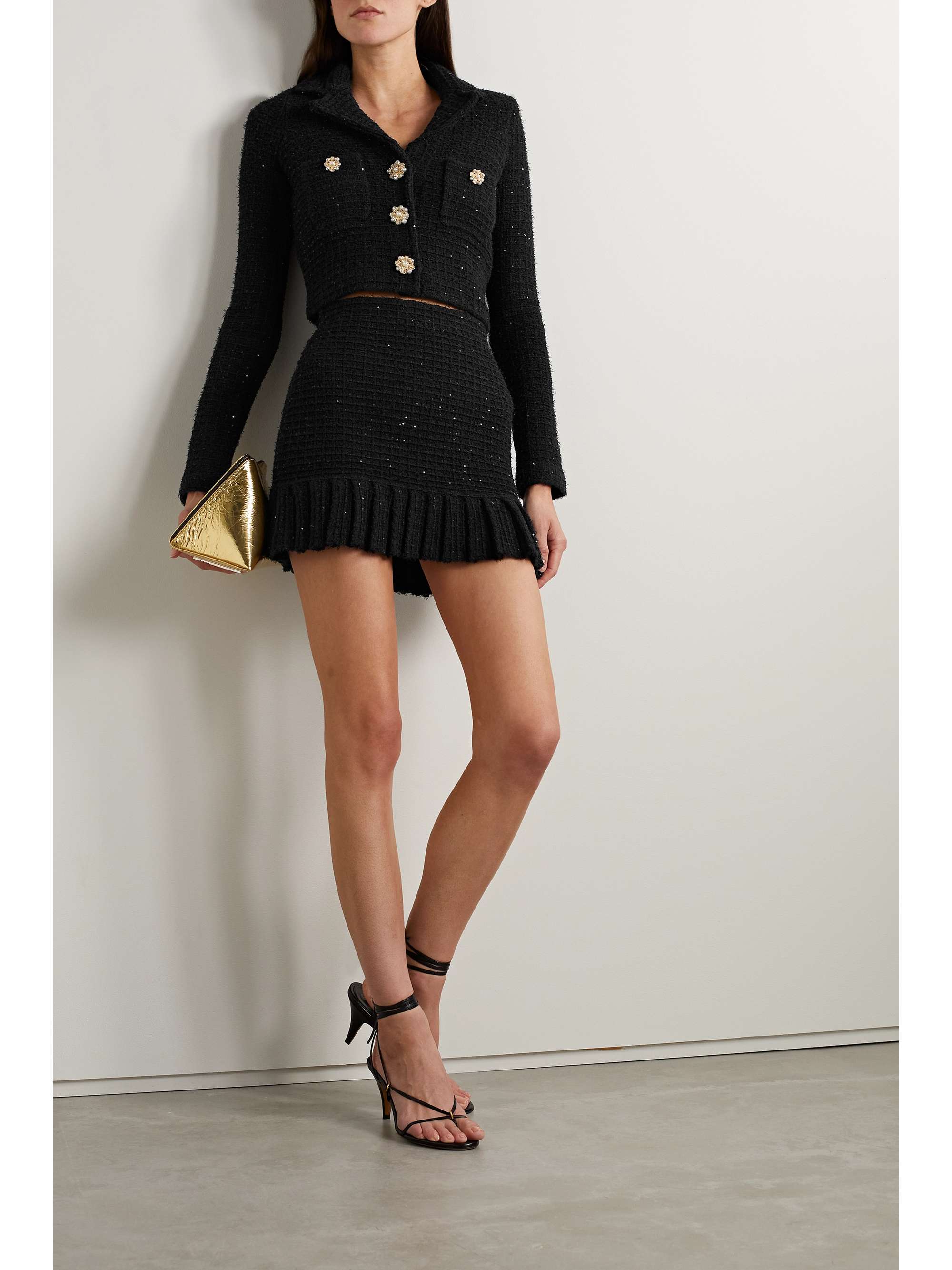 Metallic boucle skirt sale