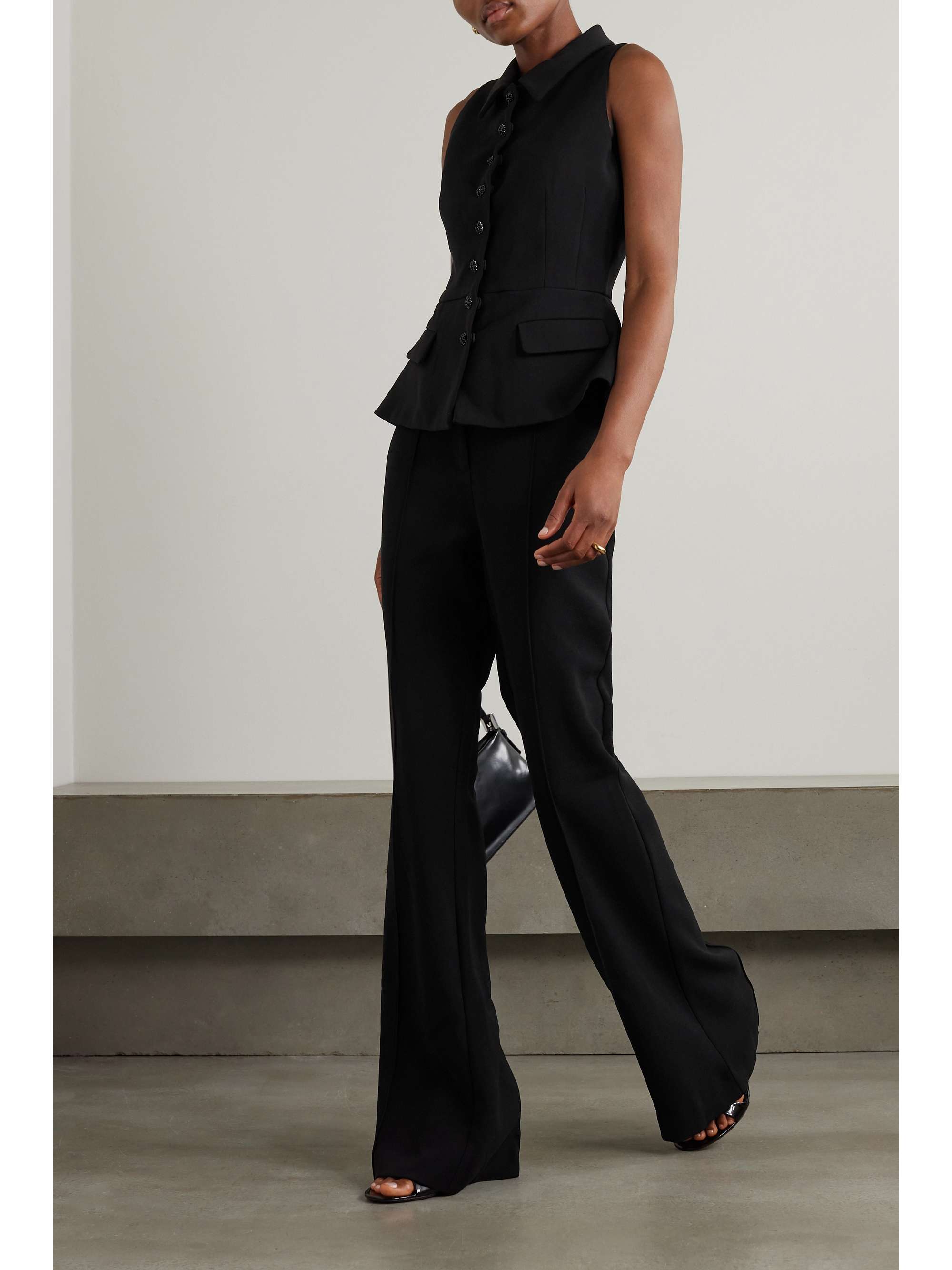 SELF-PORTRAIT Convertible embellished crepe jumpsuit | NET-A-PORTER