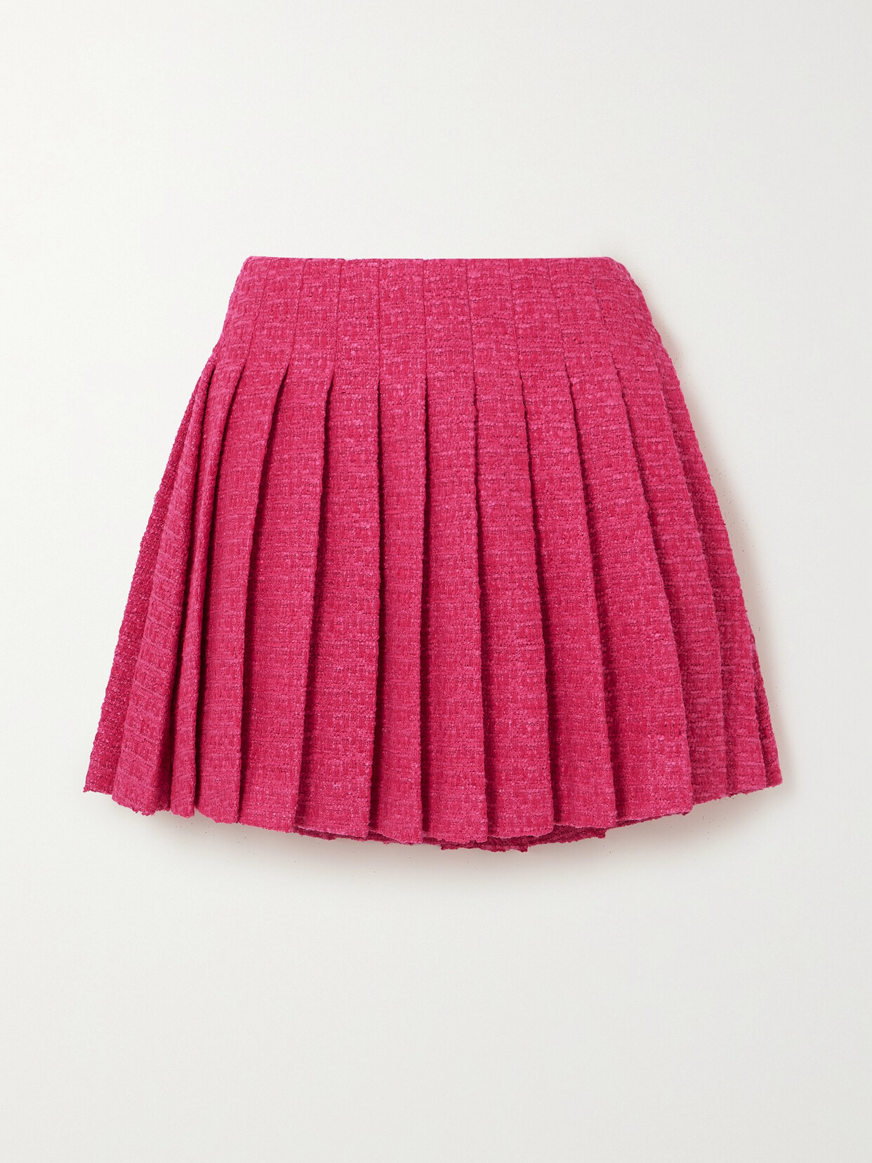 Self-Portrait Pleated Bouclé Mini Skirt - Pink