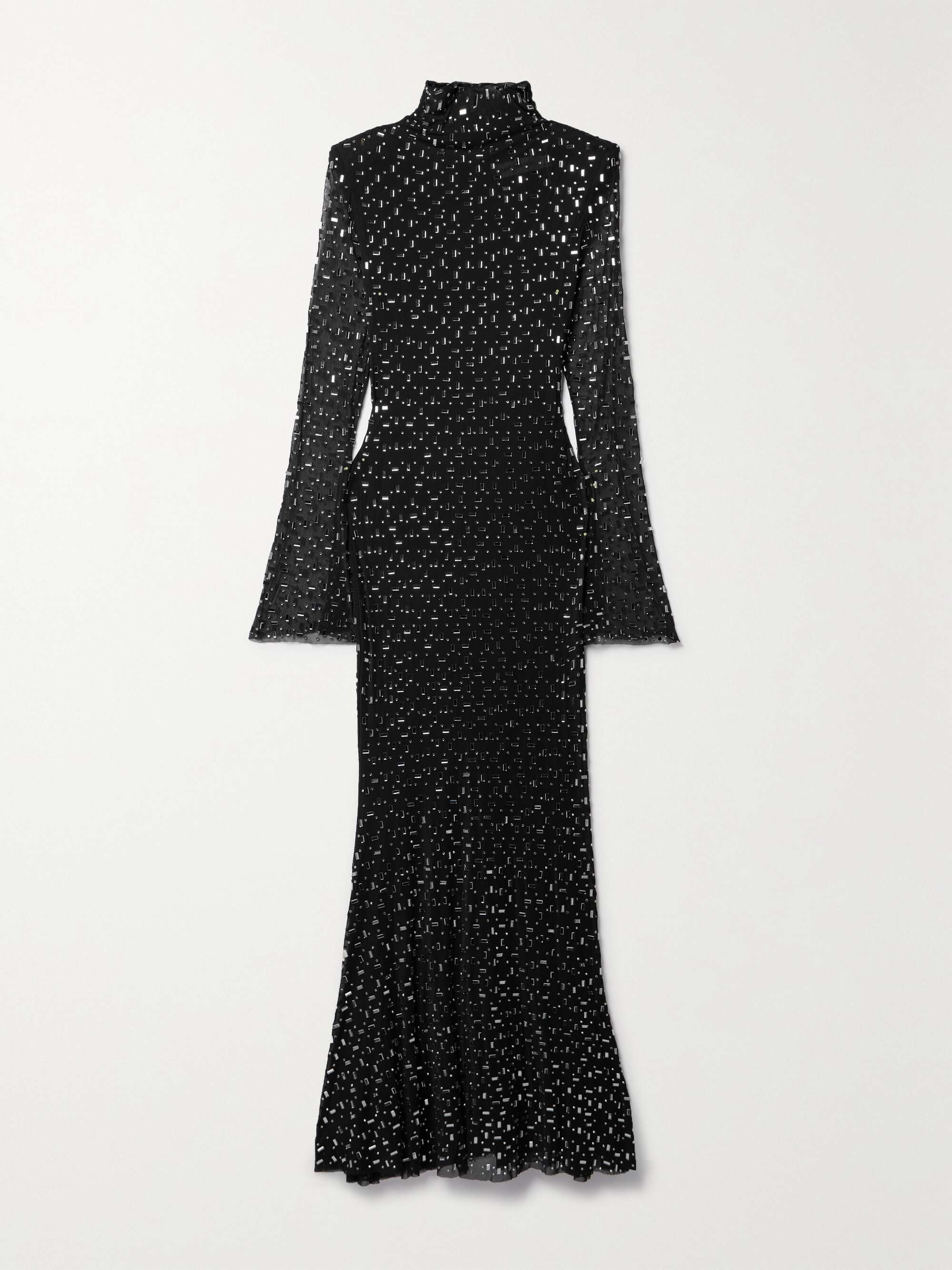 SELF-PORTRAIT Crystal-embellished mesh maxi dress | NET-A-PORTER