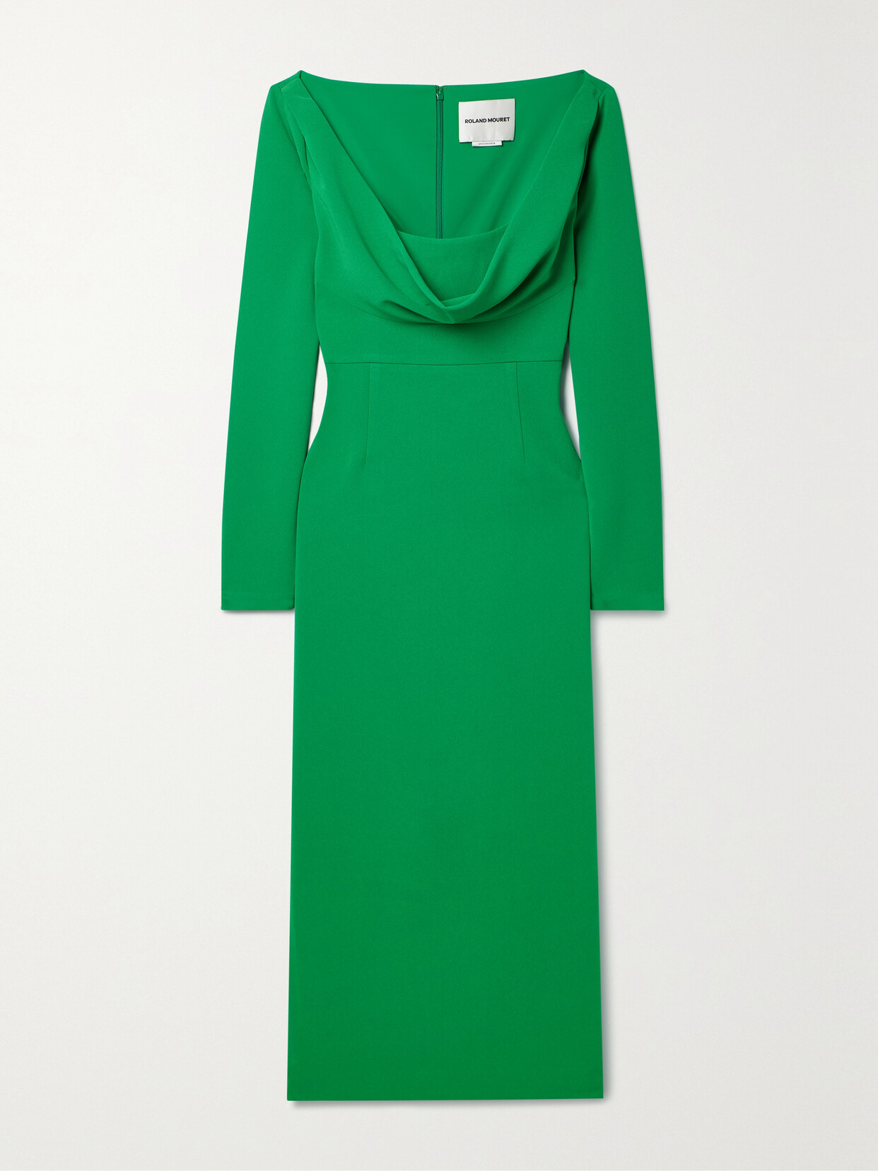 Roland Mouret - Draped Stretch-cady Midi Dress - Green