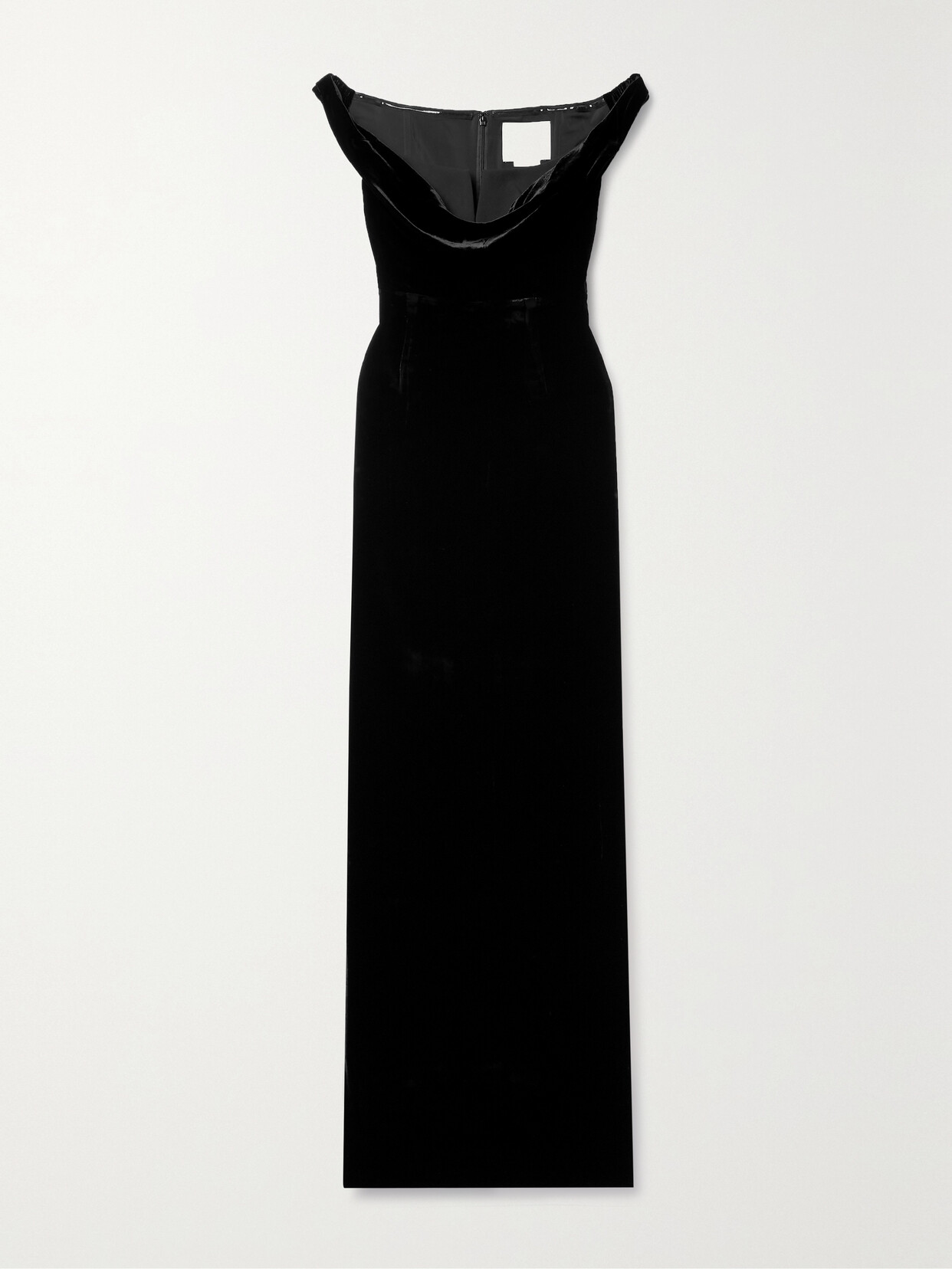 Roland Mouret Off-the-shoulder Draped Velvet Gown - Black
