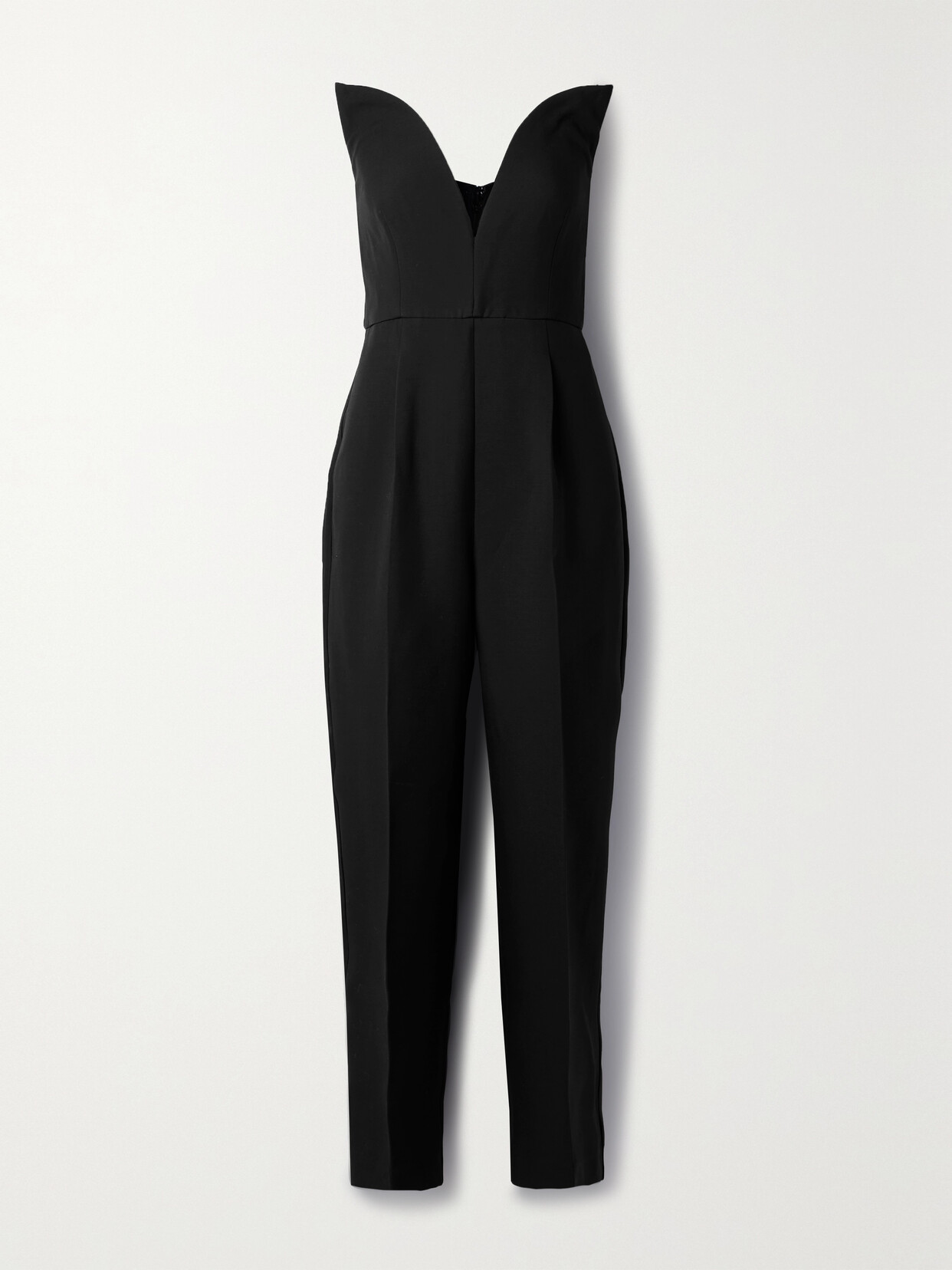 ROLAND MOURET STRAPLESS WOOL AND SILK-BLEND CADY JUMPSUIT