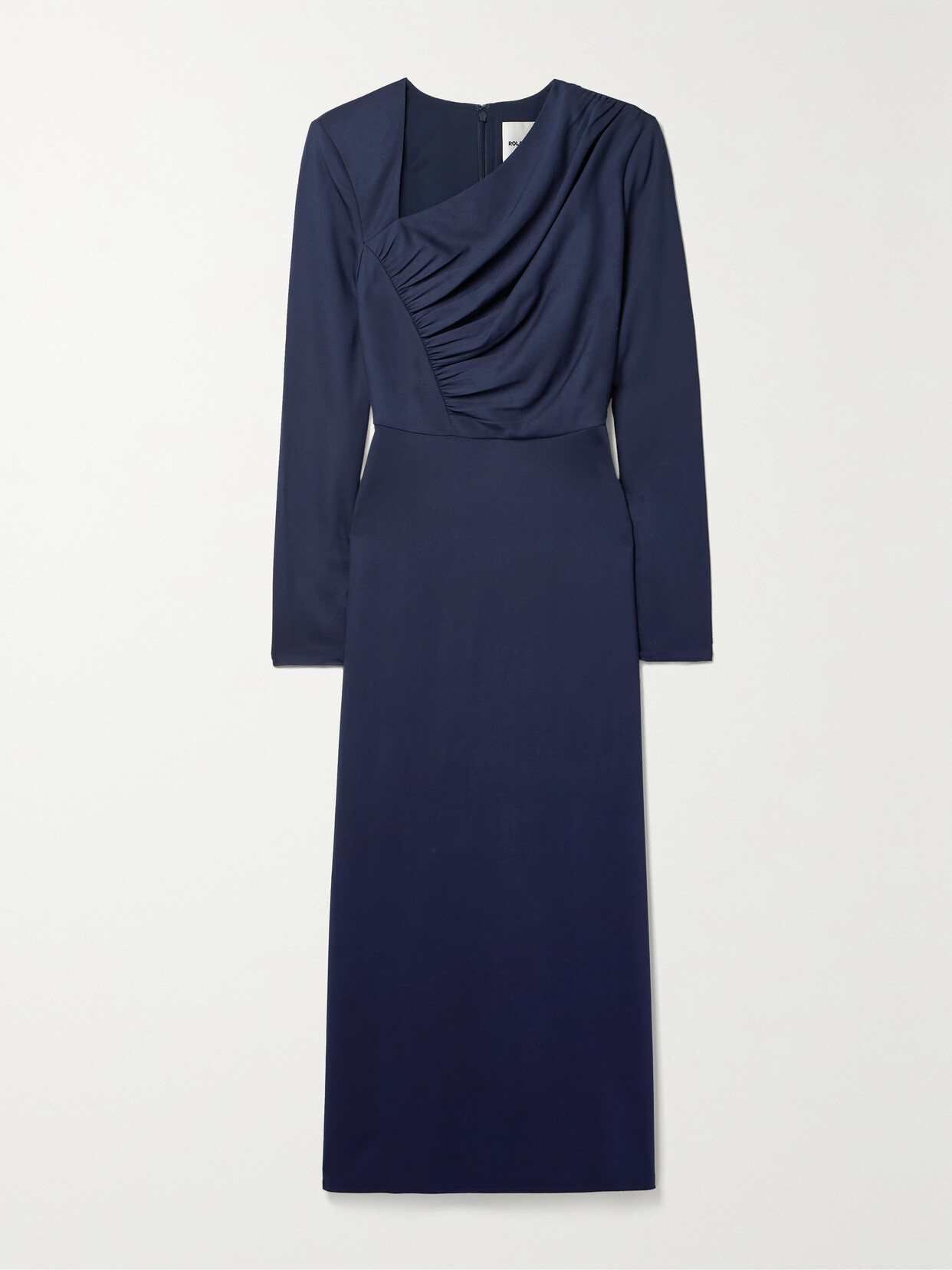 Roland Mouret - Ruched Stretch-cady Midi Dress - Blue