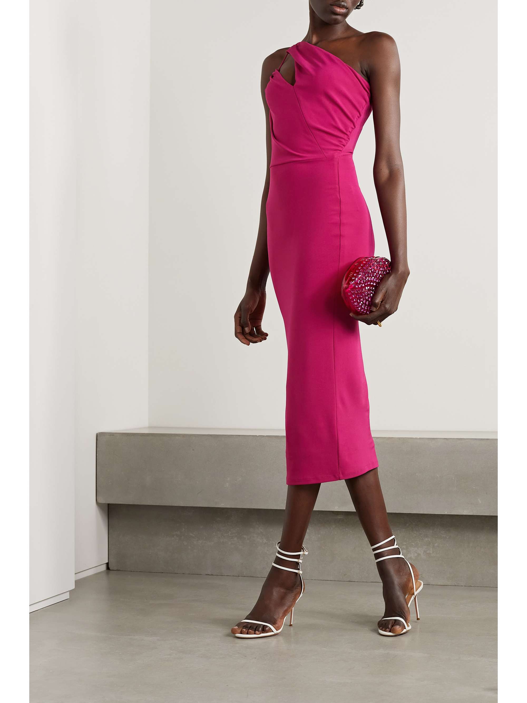 ET OCHS Ruth one-shoulder ruched stretch-jersey midi dress