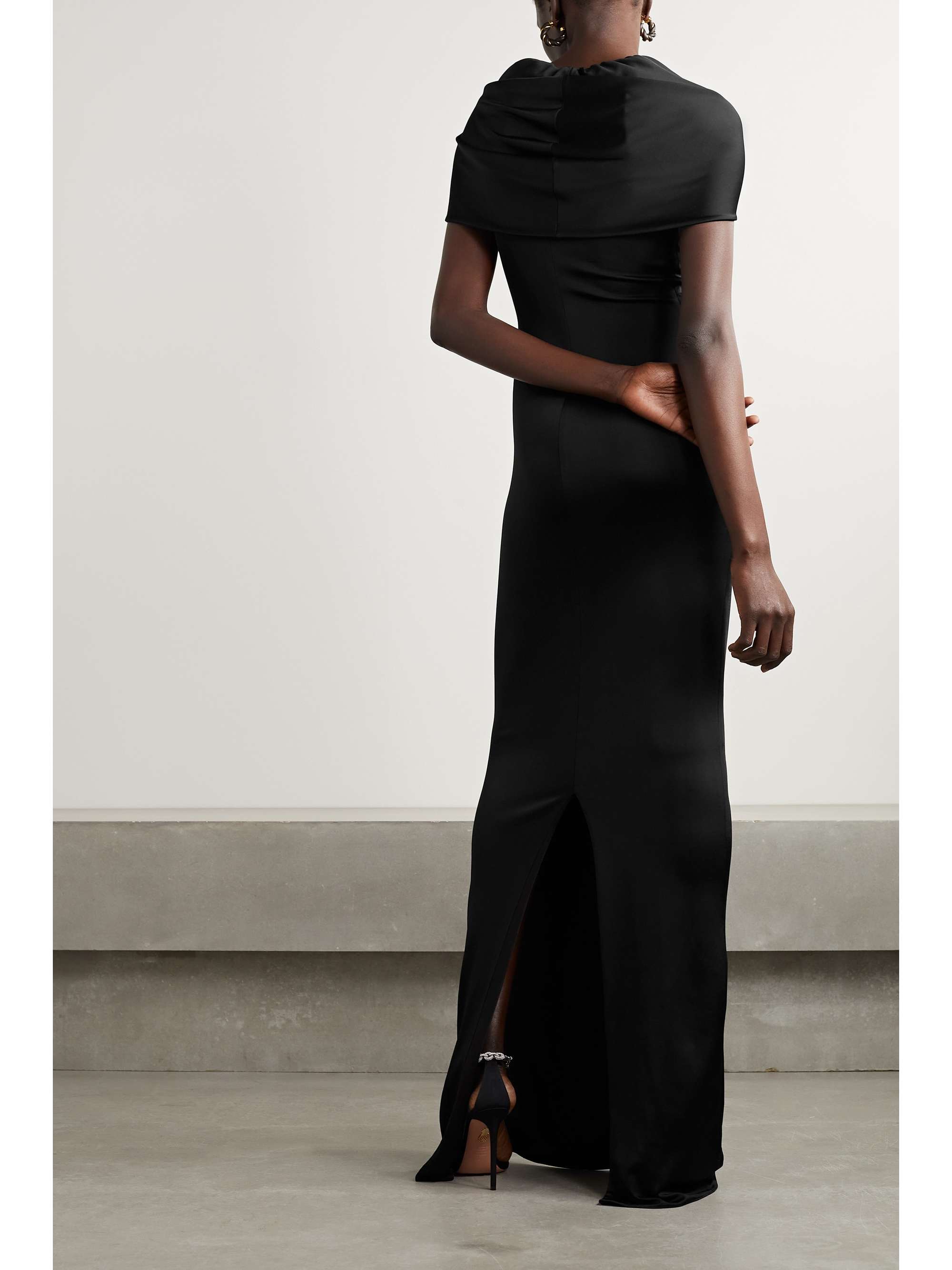 ET OCHS Olive cape-effect twist-front stretch-jersey gown