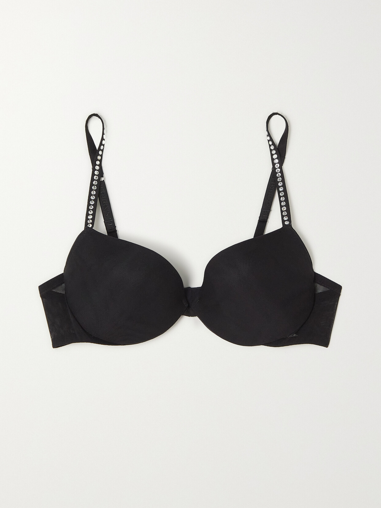 I.D. Sarrieri - Nuit Interdit Swarovski Crystal-embellished Stretch-jersey Padded Bra - Black