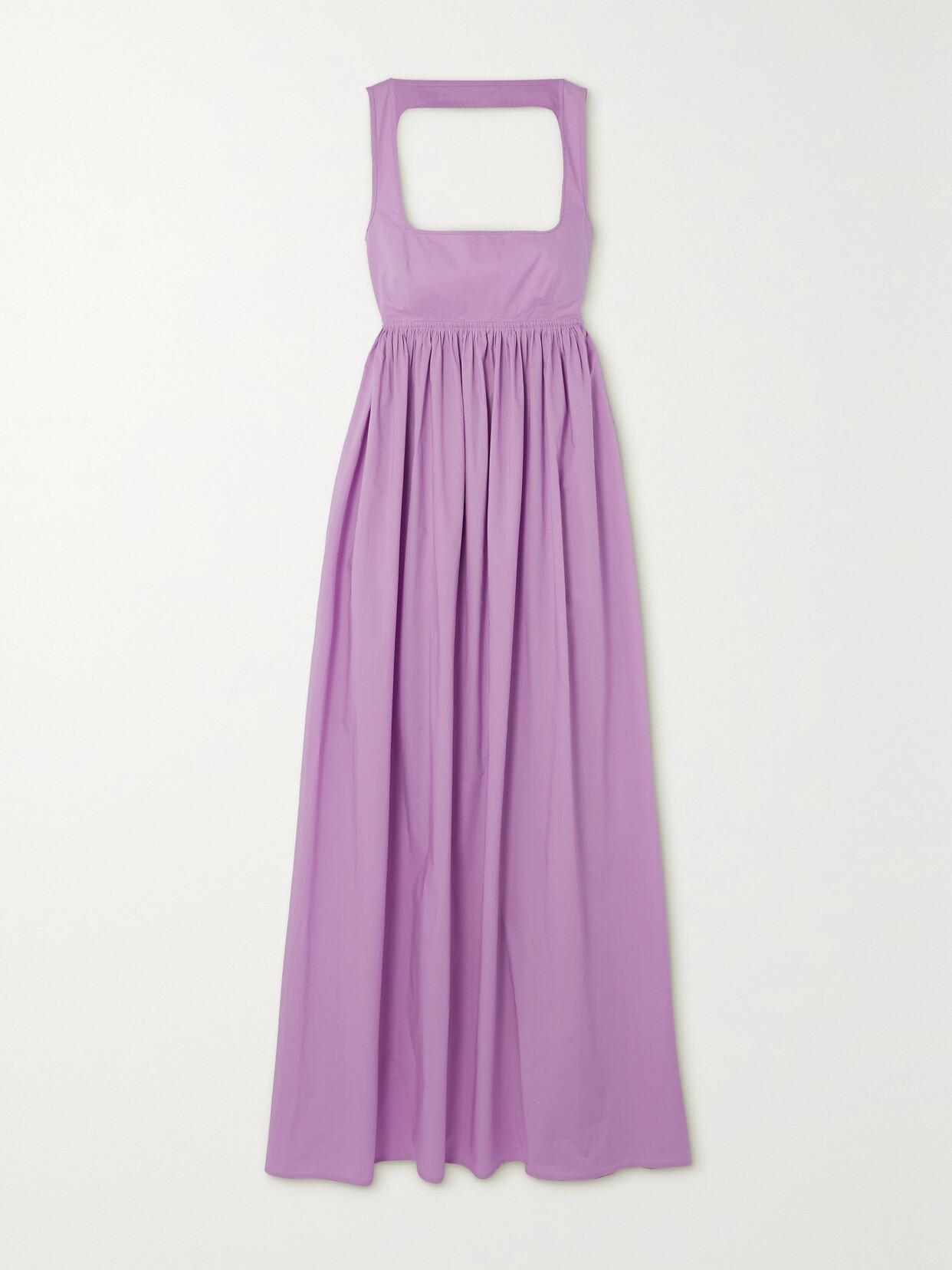 Oroton Open-back Cotton-poplin Maxi Dress - Purple