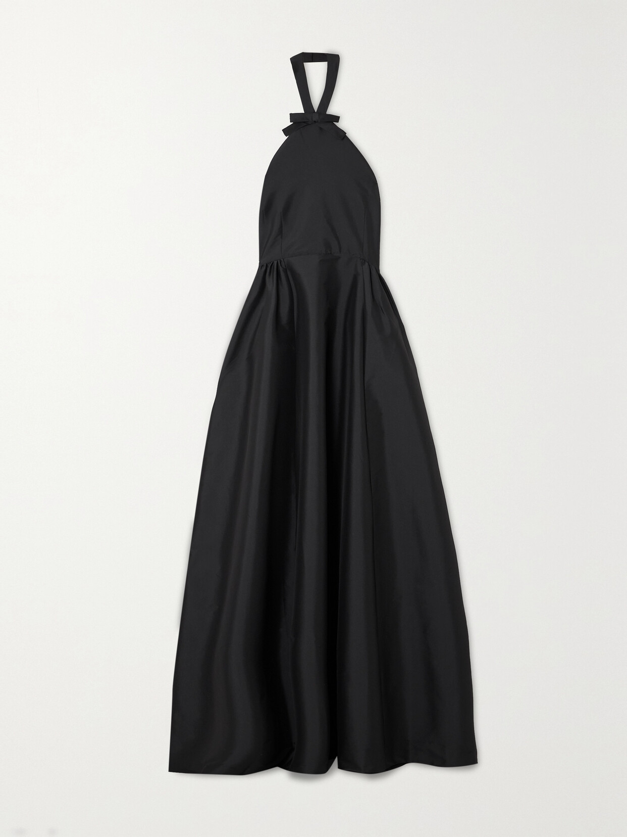 BERNADETTE - Jones Bow-detailed Taffeta Halterneck Gown - Black