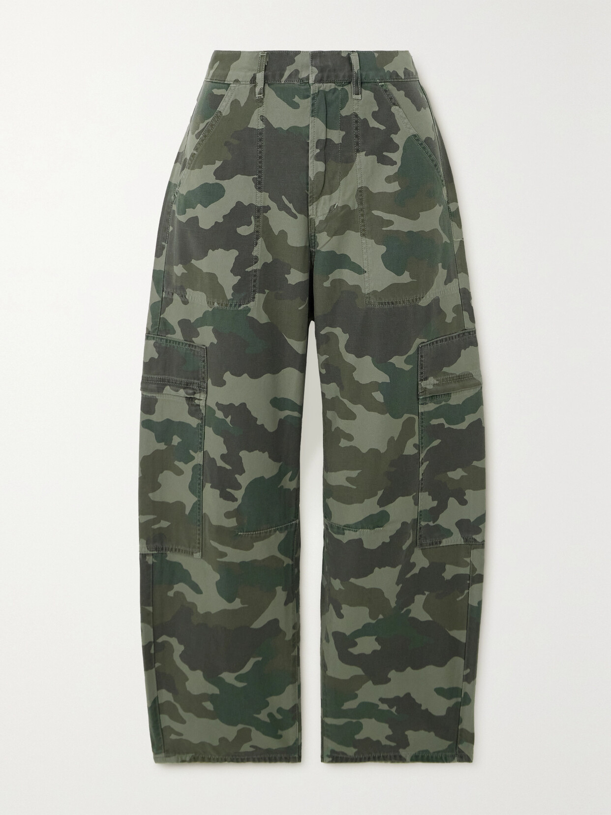 Citizens of Humanity - Marcelle Camouflage-print Cotton-twill Wide-leg Cargo Pants - Green