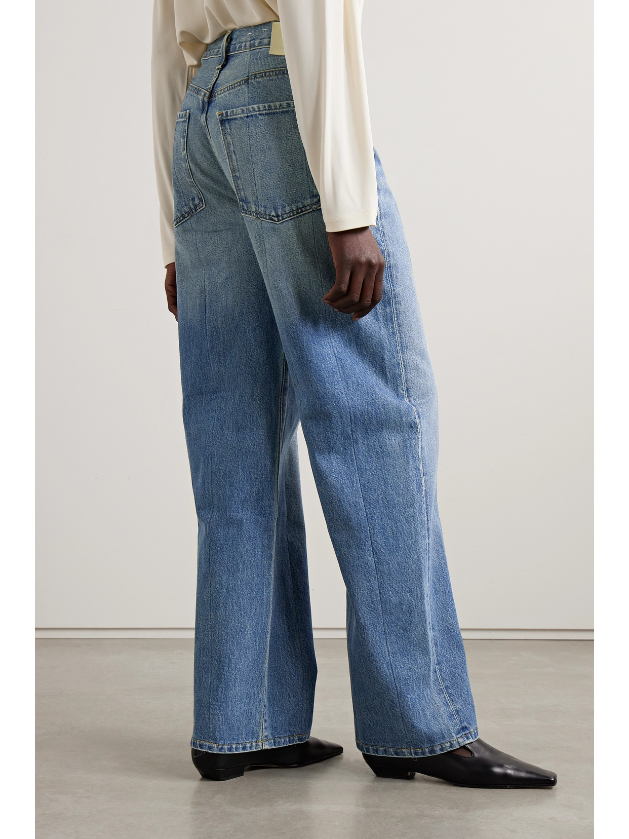 + Net Sustain Ayla Splice High-Rise Straight-Leg Organic Jeans