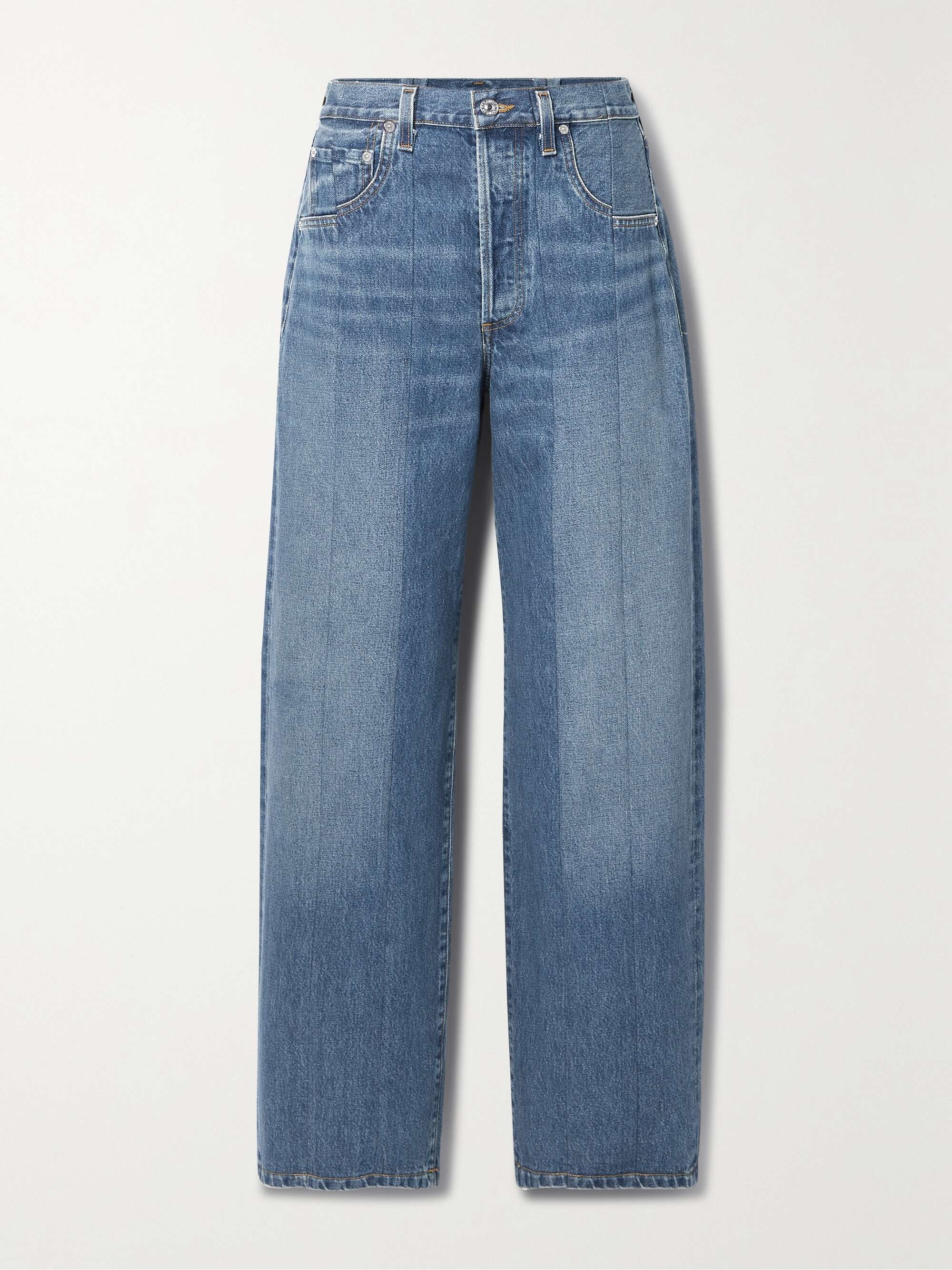 CITIZENS OF HUMANITY Ayla Splice high-rise straight-leg organic jeans ...