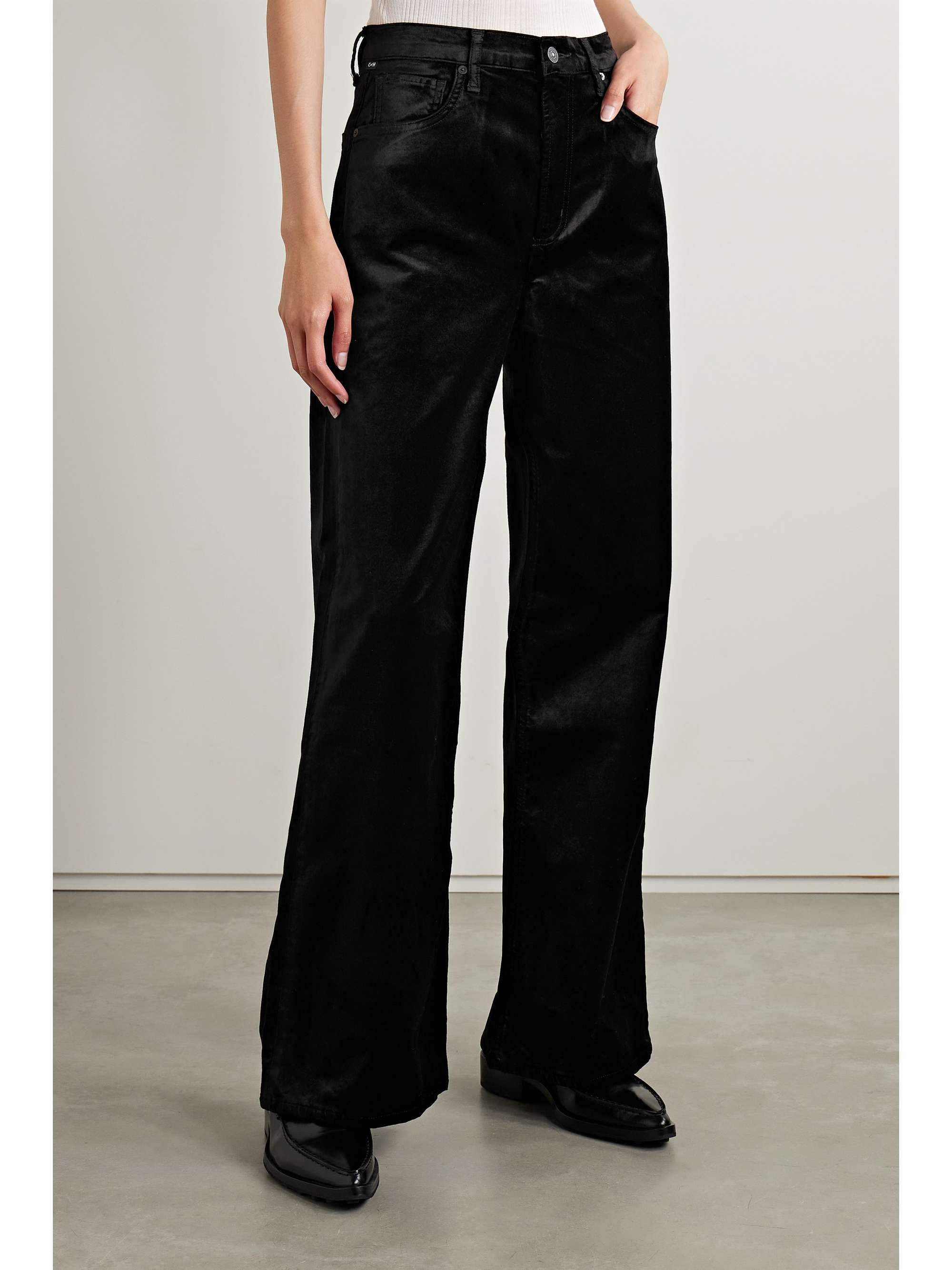 CITIZENS OF HUMANITY Paloma Baggy cotton-blend velvet wide-leg pants ...