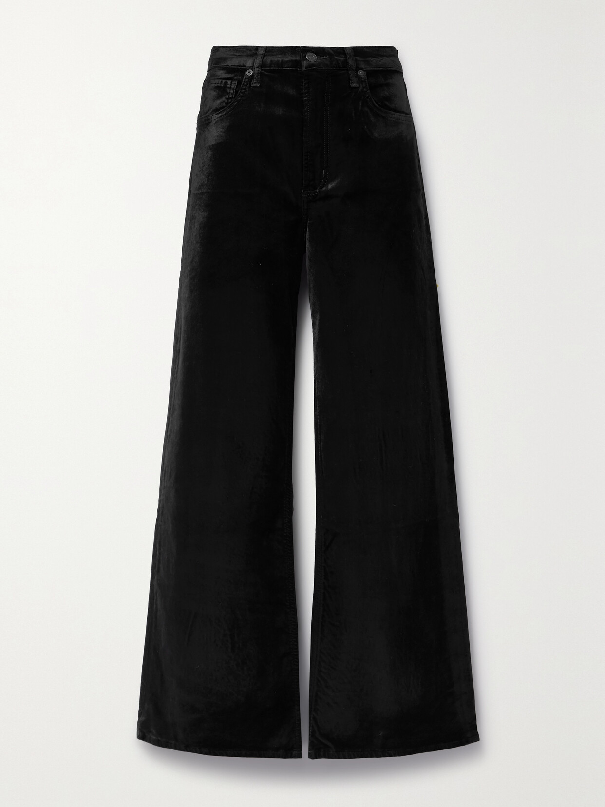 Citizens Of Humanity Paloma Baggy Cotton-blend Velvet Wide-leg Pants In Black