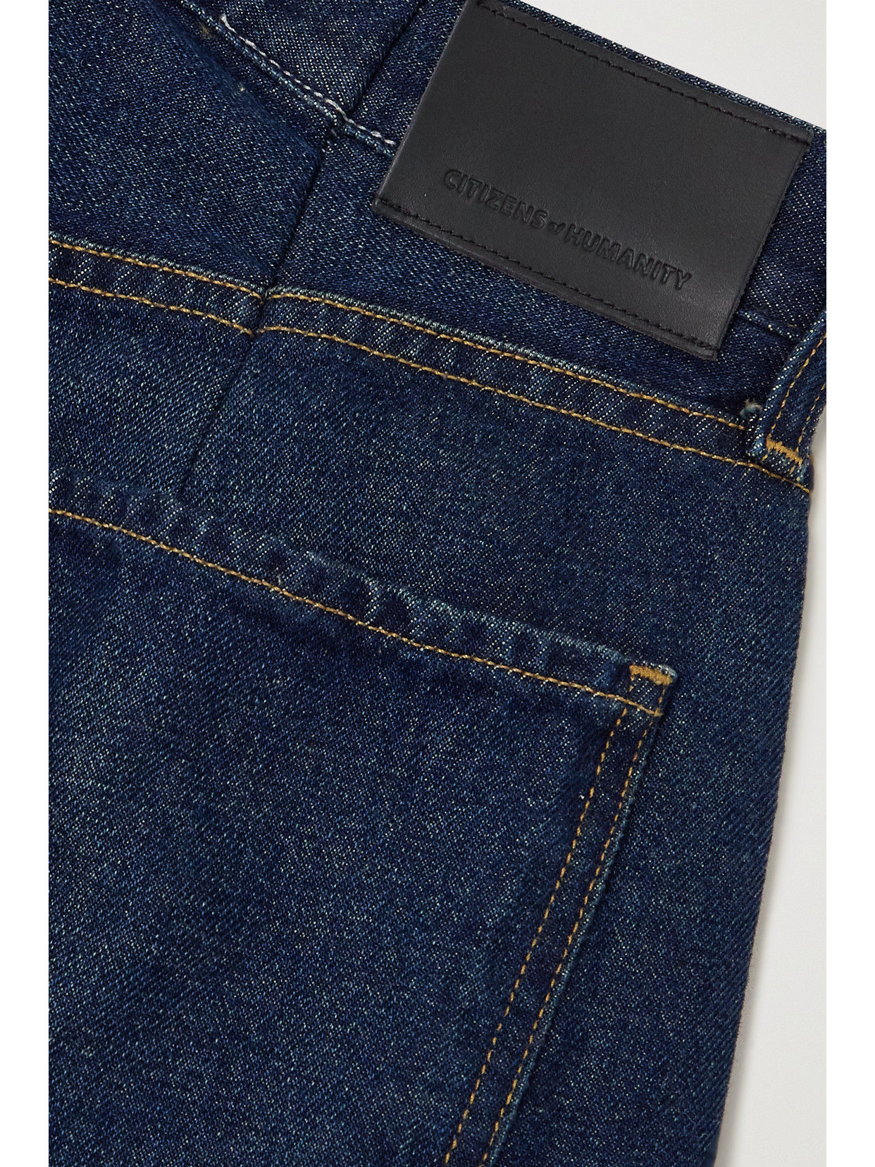 Citizen Of Humanity Horseshoe High Waist Chew Hem Crop Barrel Jeans In Blue