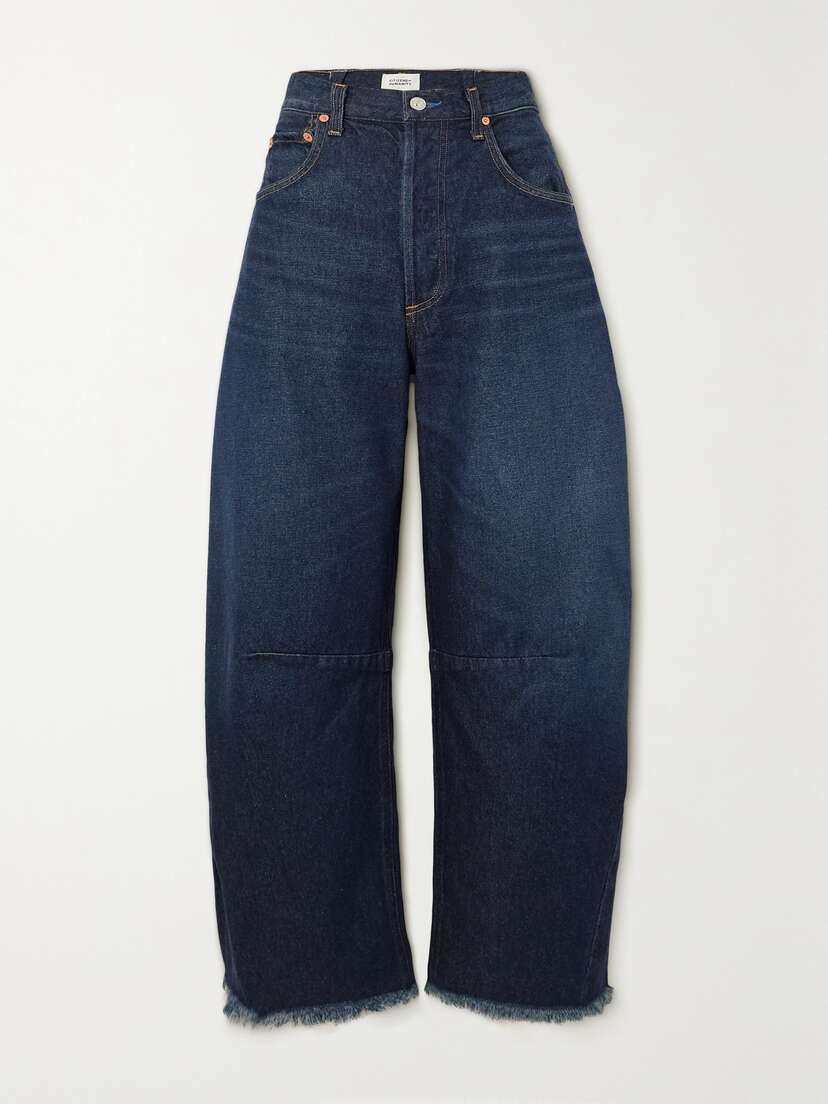 Citizens of Humanity Horseshoe Frayed High-rise Wide-leg Jeans