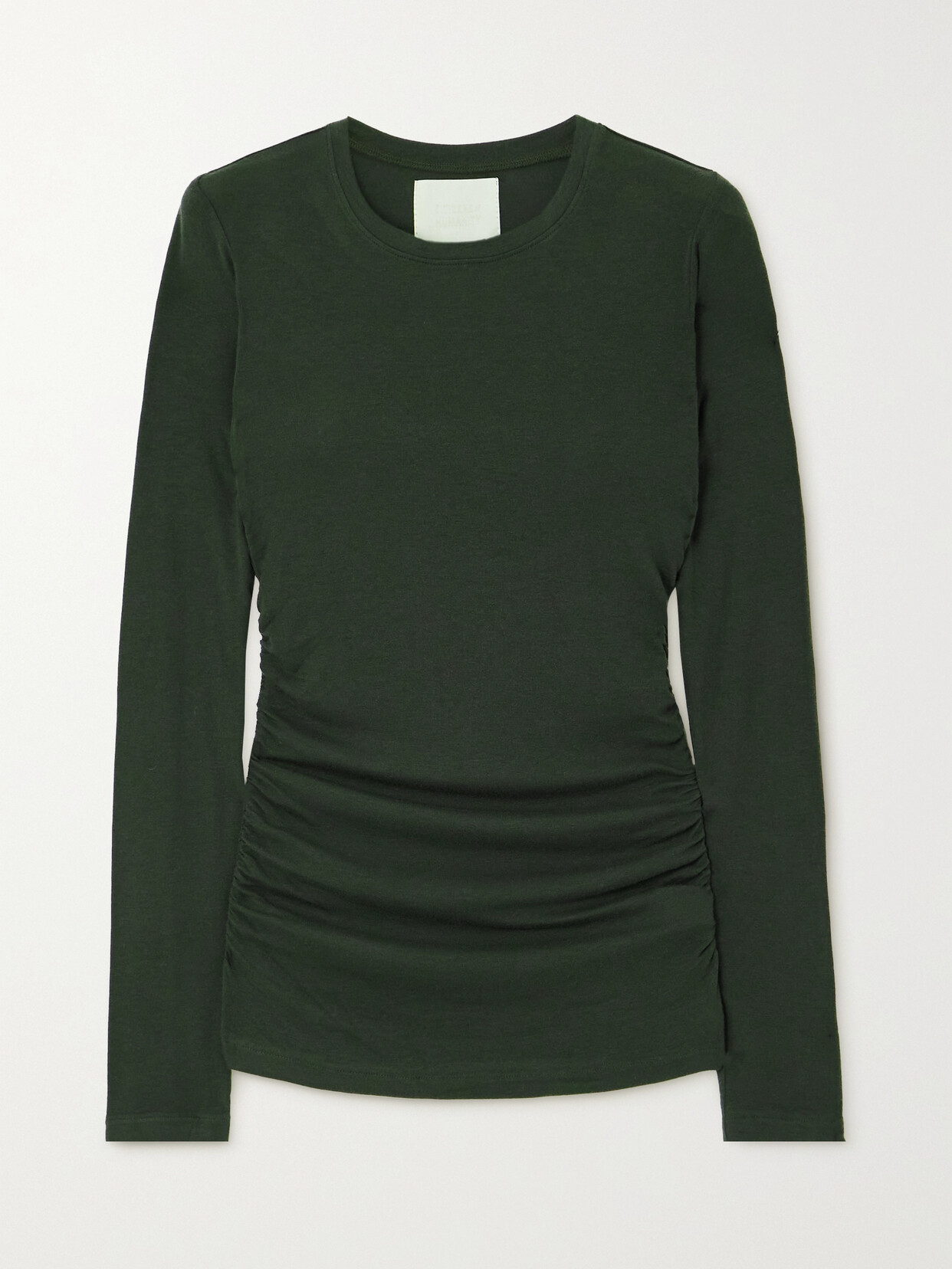 Citizens Of Humanity Marion Ruched Stretch-lyocell Top In Green