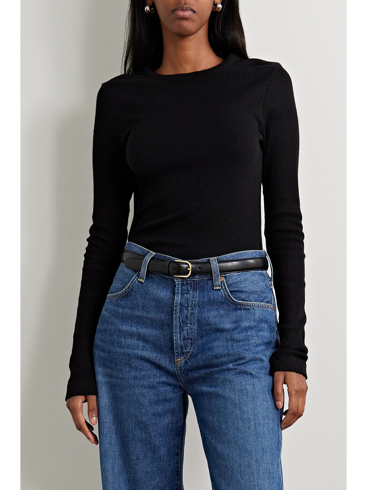 Citizen Of Humanity Citizens Of Humanity Bina Rib Crewneck Sweater In Black