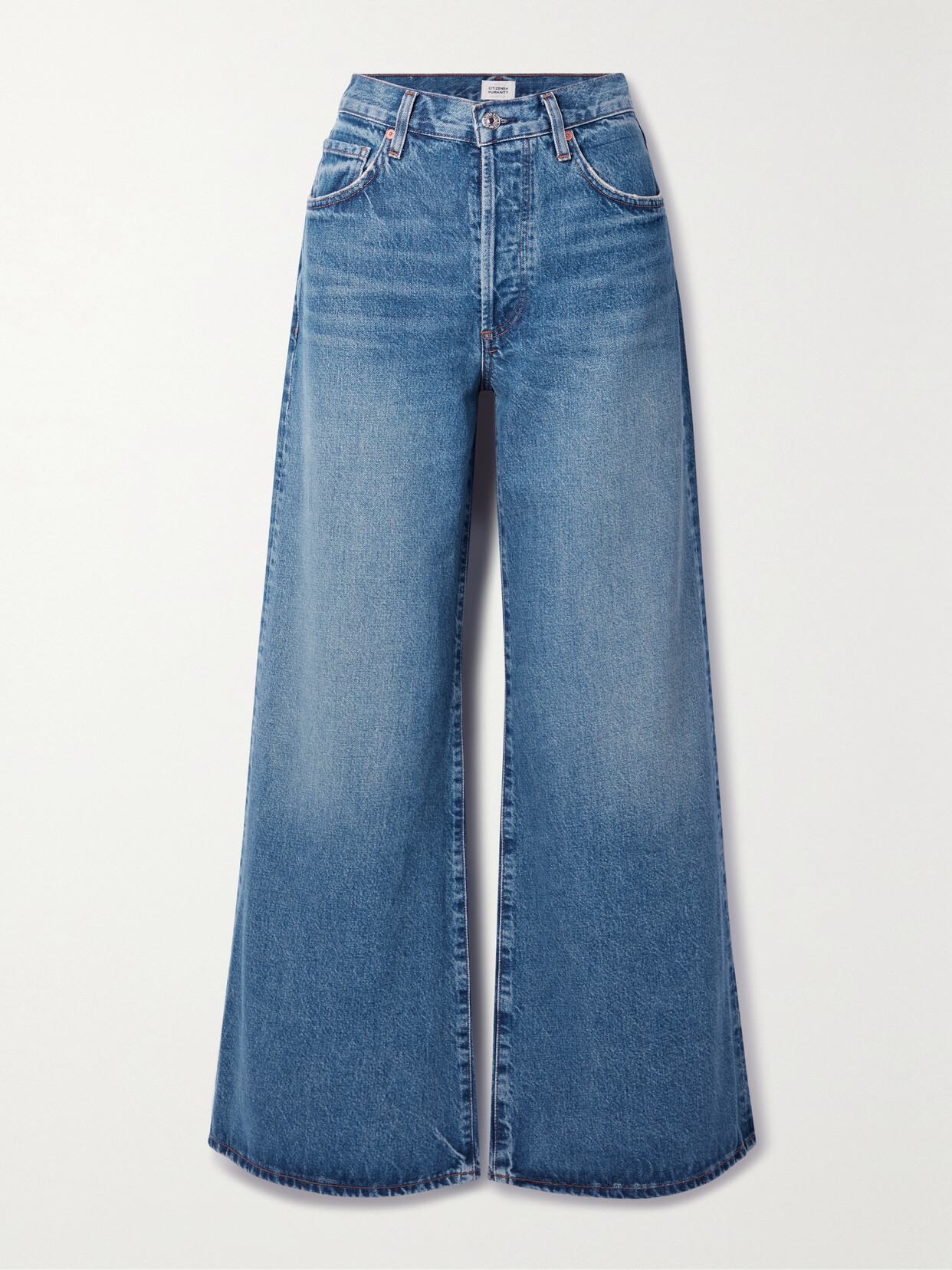 Shop Citizens Of Humanity + Net Sustain Beverly Slouch High-rise Wide-leg Organic Jeans In Blue