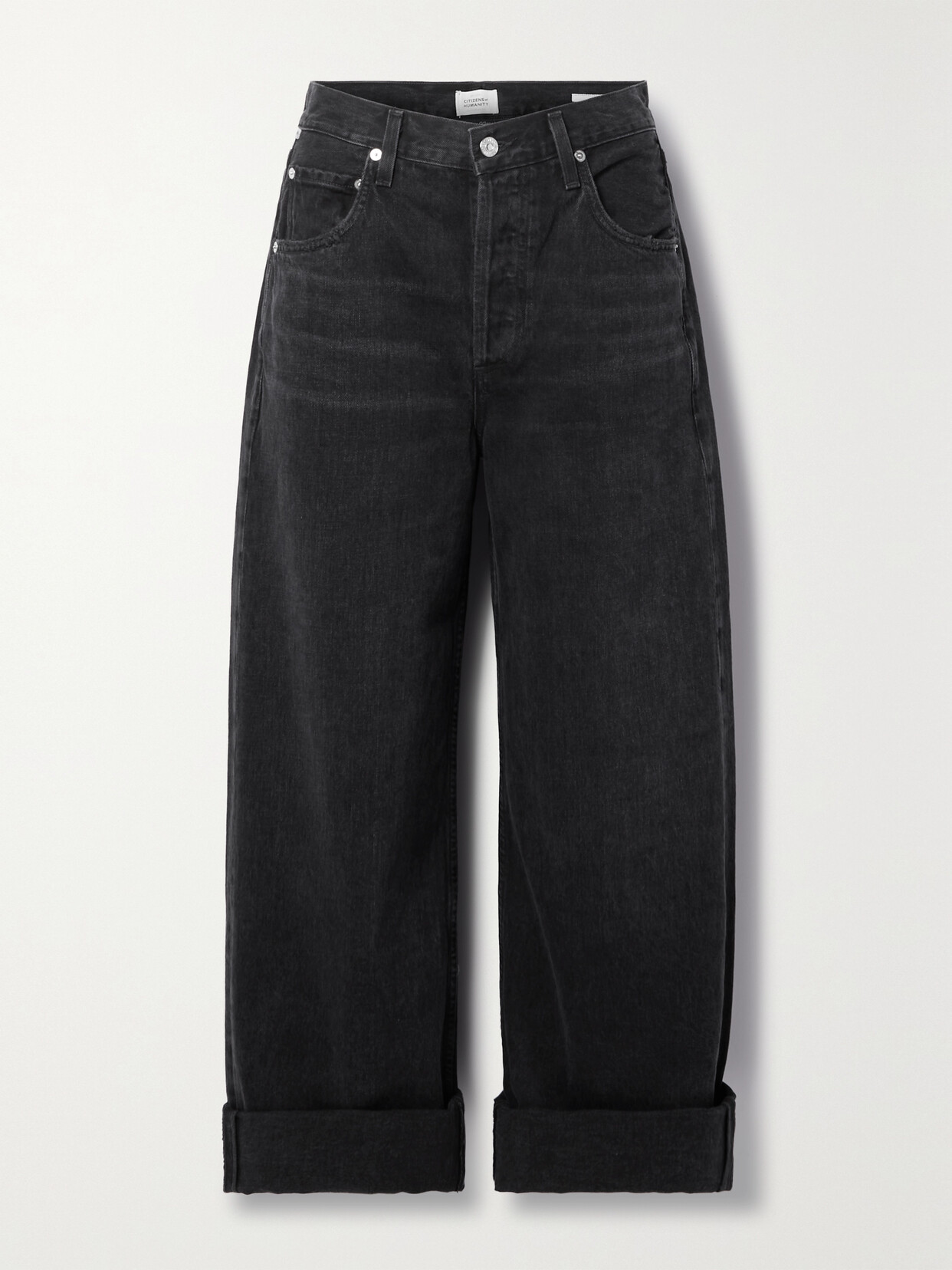 Shop Citizens Of Humanity + Net Sustain Ayla Wide-leg Organic Jeans In Black