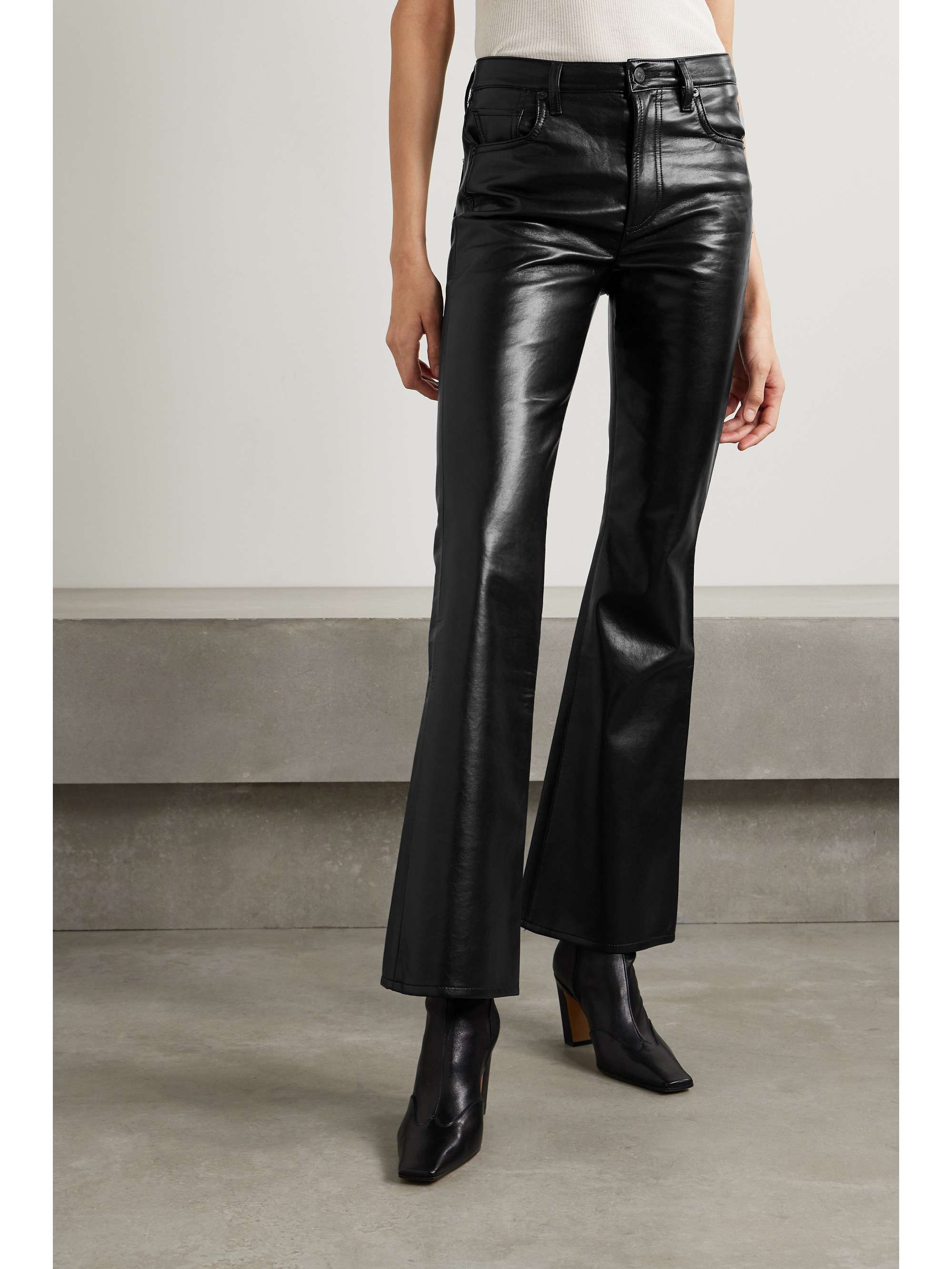 CITIZENS OF HUMANITY Lilah recycled leather-blend flared pants | NET-A ...