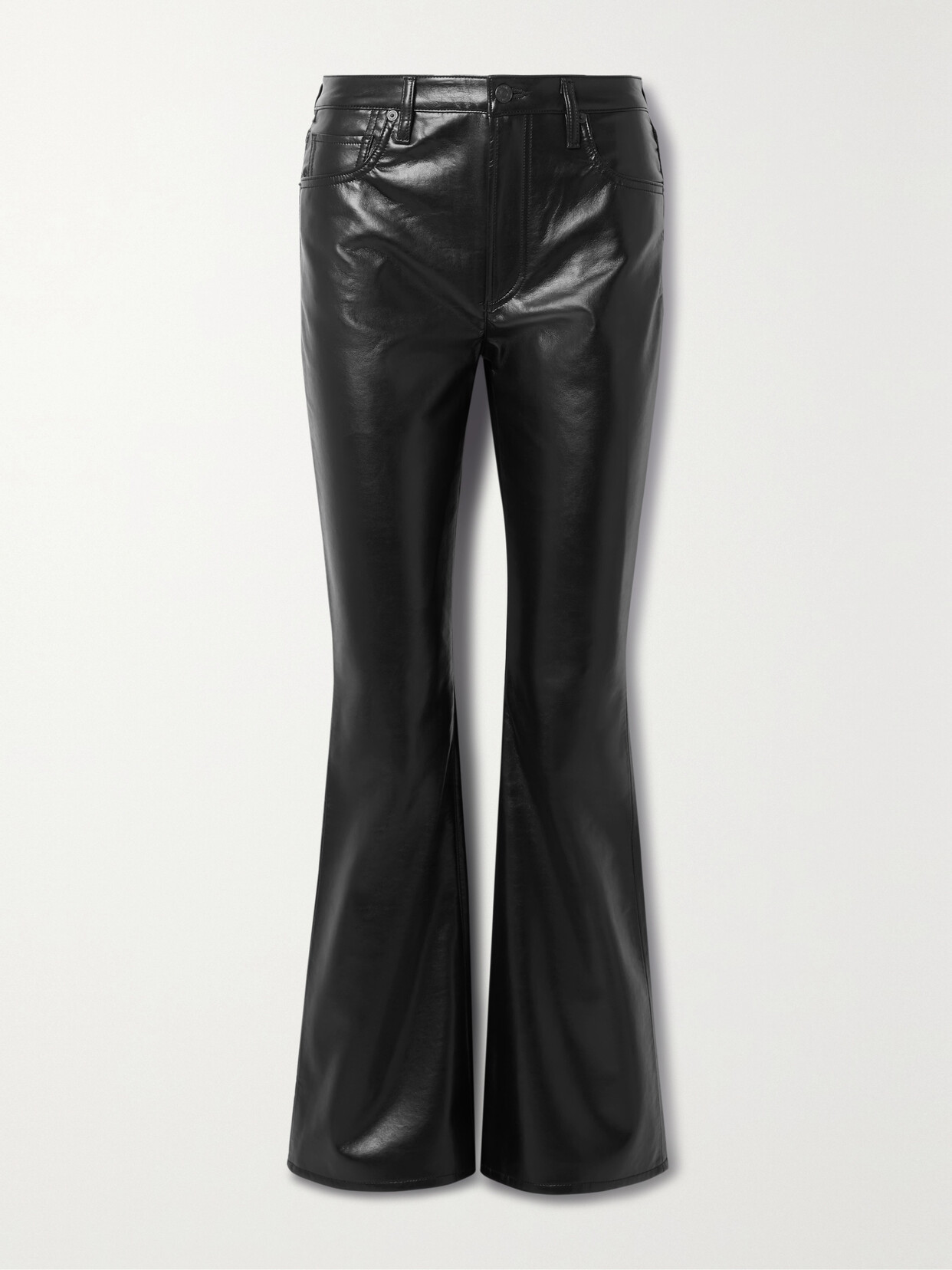 Citizens of Humanity - Lilah Recycled Leather-blend Flared Pants - Black