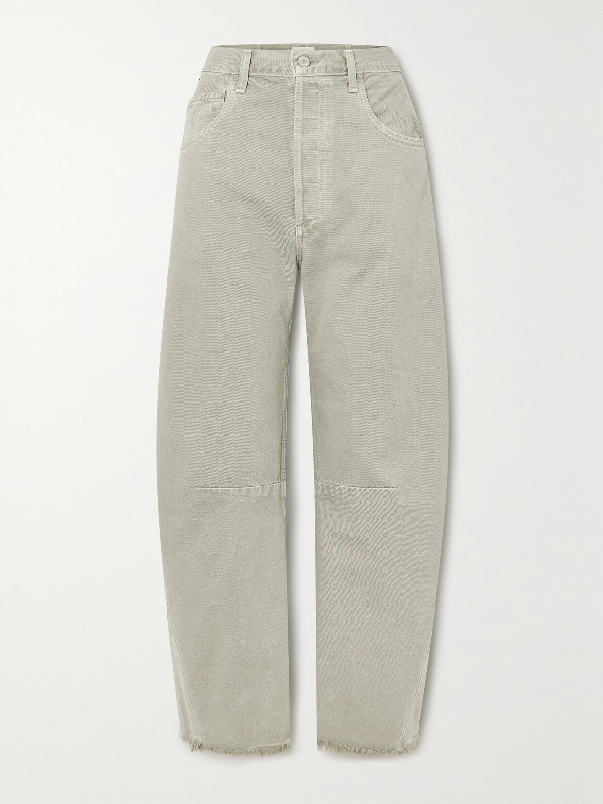 Citizens of Humanity - Horseshoe Frayed High-rise Wide-leg Jeans - Gray