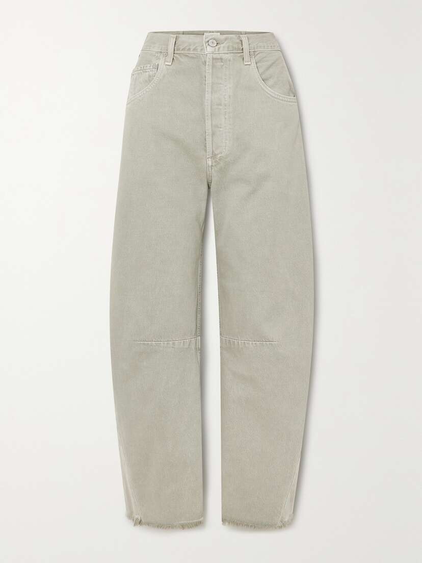 Citizens of Humanity Horseshoe Frayed High-rise Wide-leg Jeans