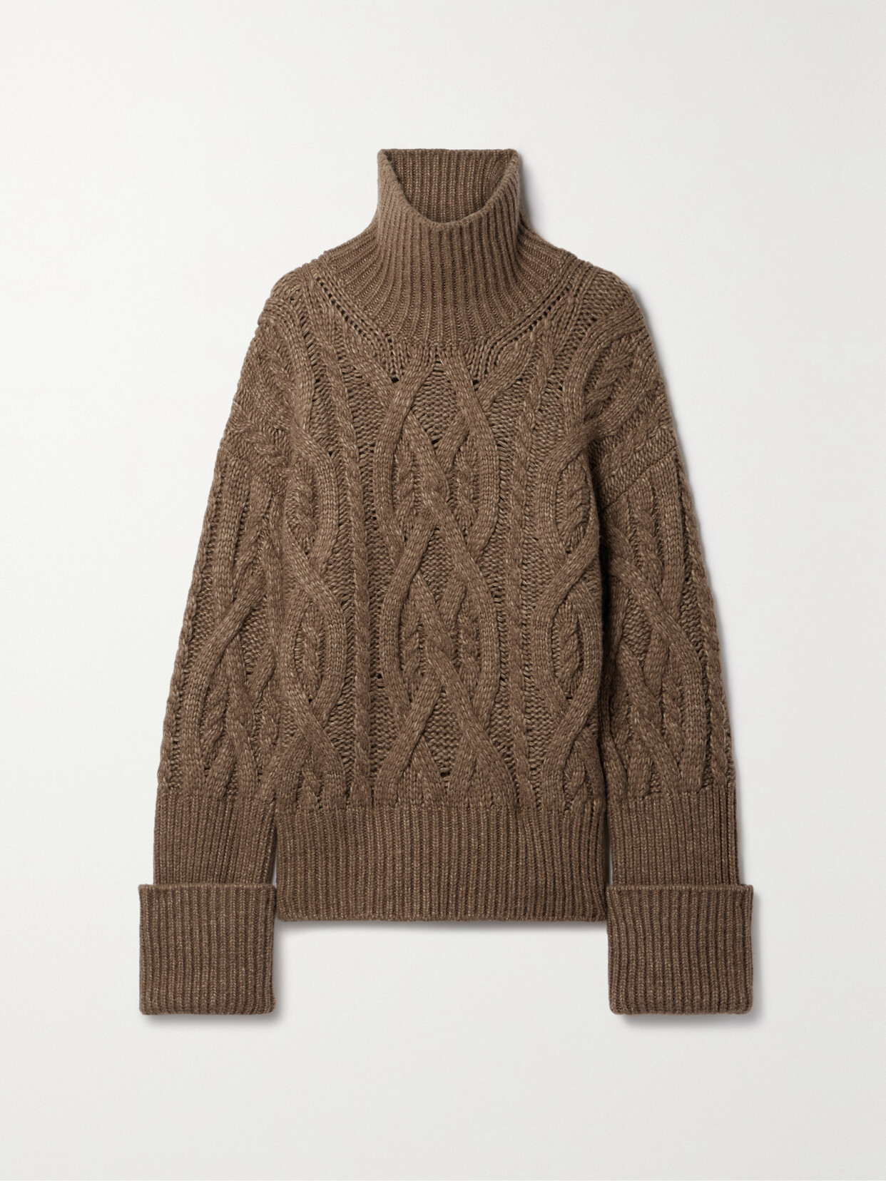 Citizens of Humanity - Zola Aran Cable-knit Wool-blend Turtleneck Sweater - Brown