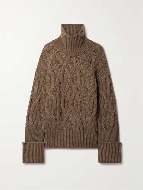 CITIZENS OF HUMANITY Zola Aran cable-knit wool-blend turtleneck sweater ...