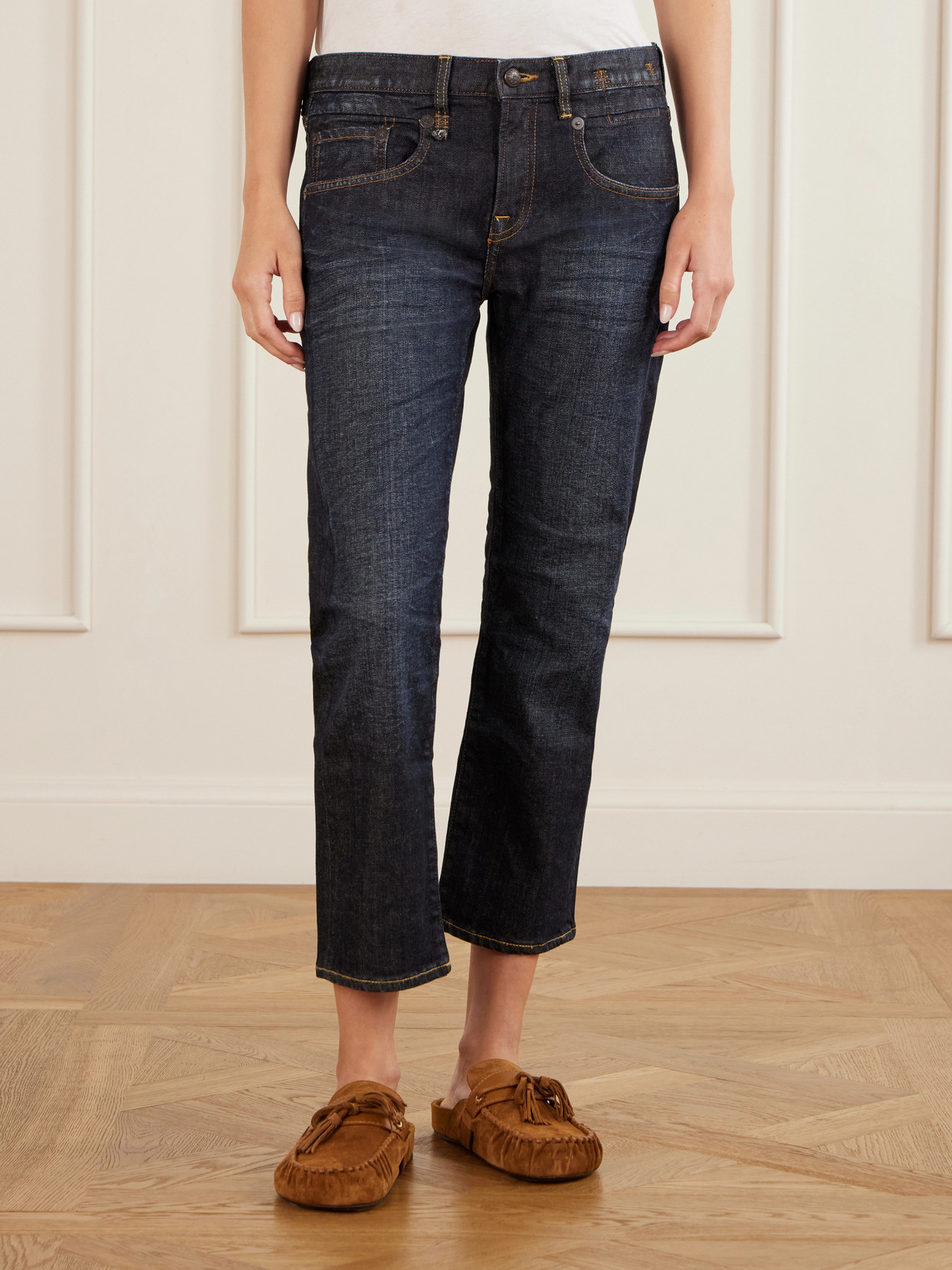 Boy Cropped High-Rise Straight-Leg Jeans