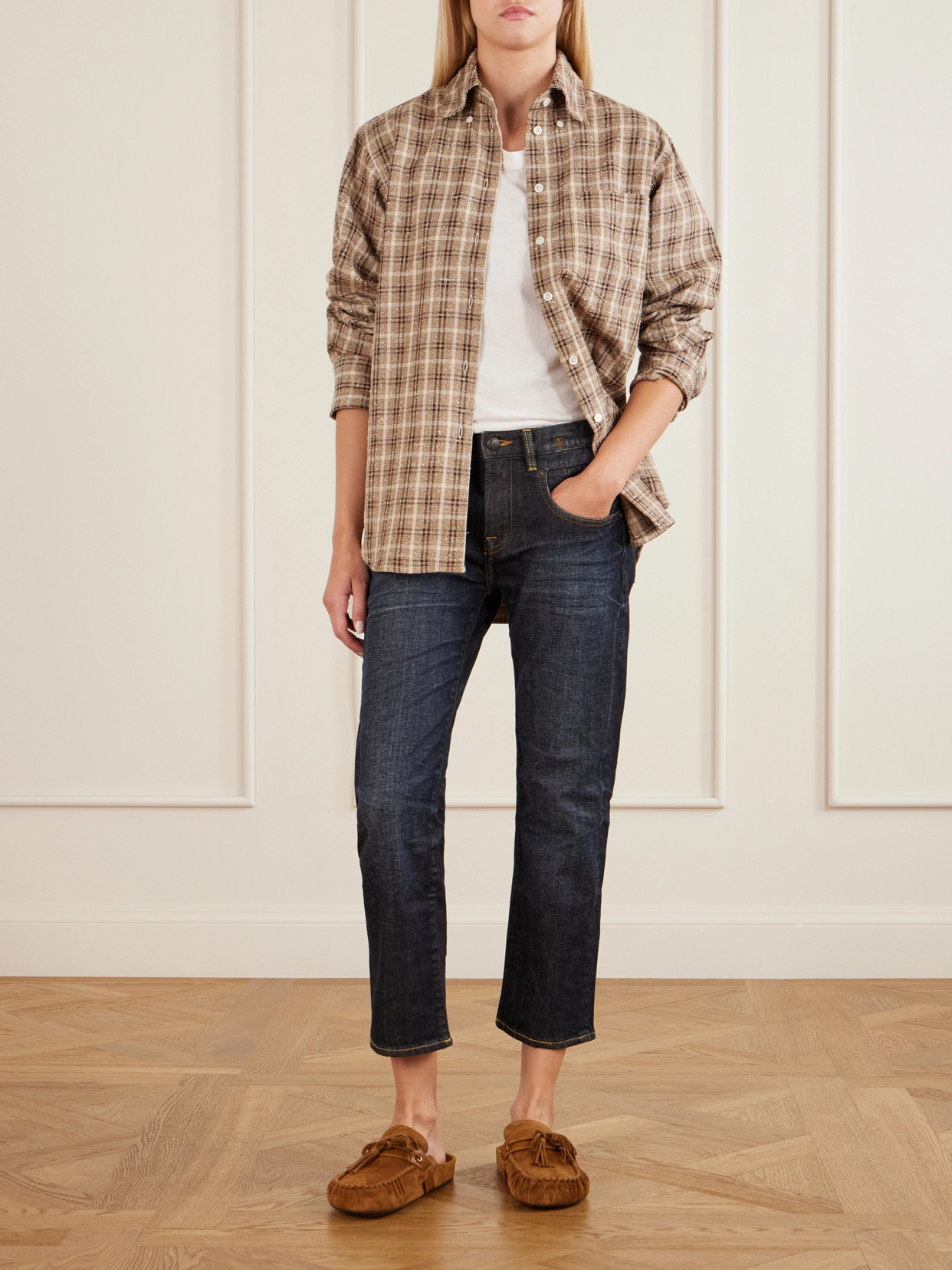 Boy Cropped High-Rise Straight-Leg Jeans