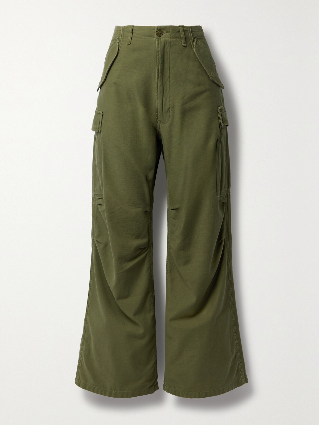 R13 - Wide-leg Cotton Cargo Pants - Green