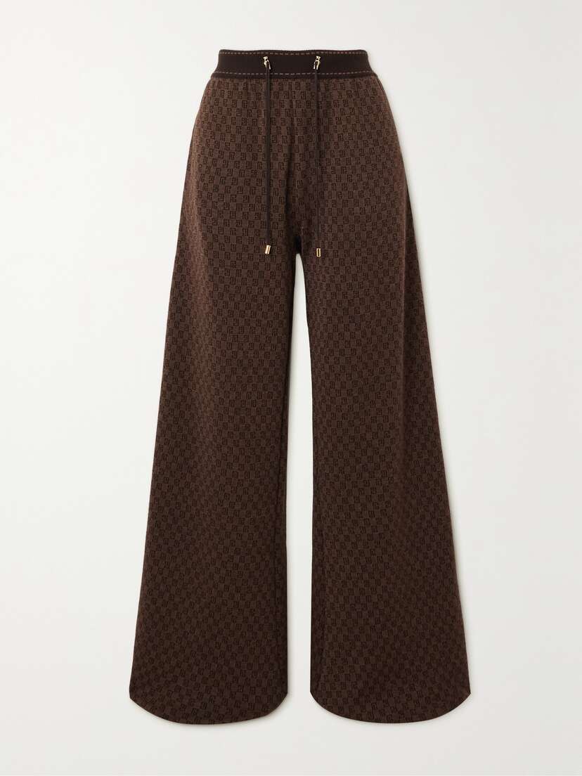 Balmain Striped Wool-blend Jacquard Wide-leg Pants