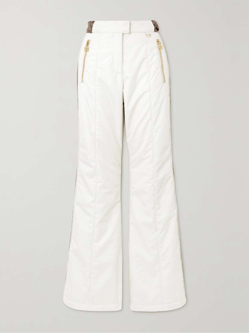 Balmain Canvas Jacquard-trimmed Flared Ski Pants