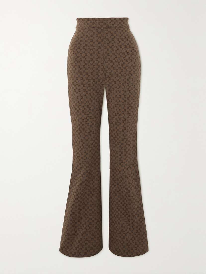 Balmain Cotton-blend Logo-jacquard Flared Ski Pants