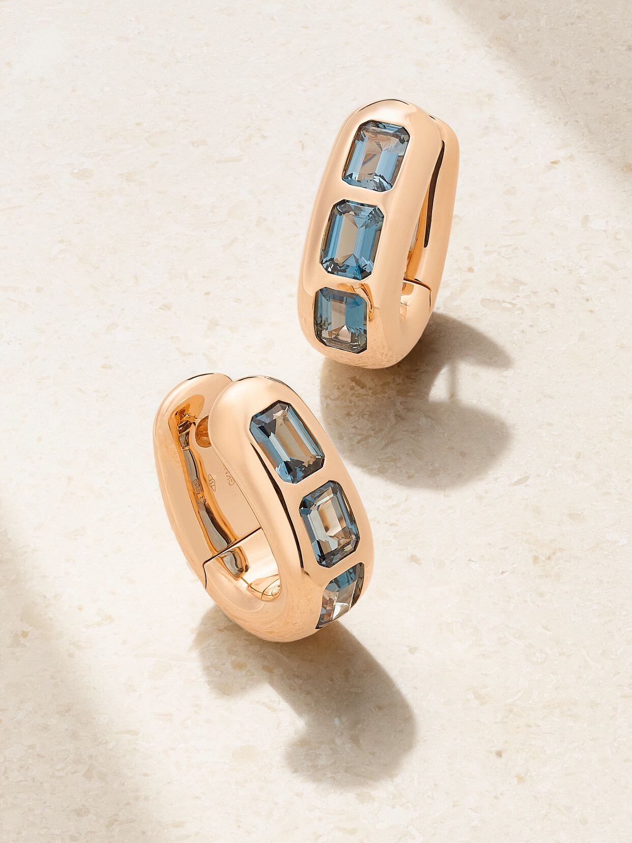 Pomellato 18-karat Rose Gold Topaz Hoop Earrings