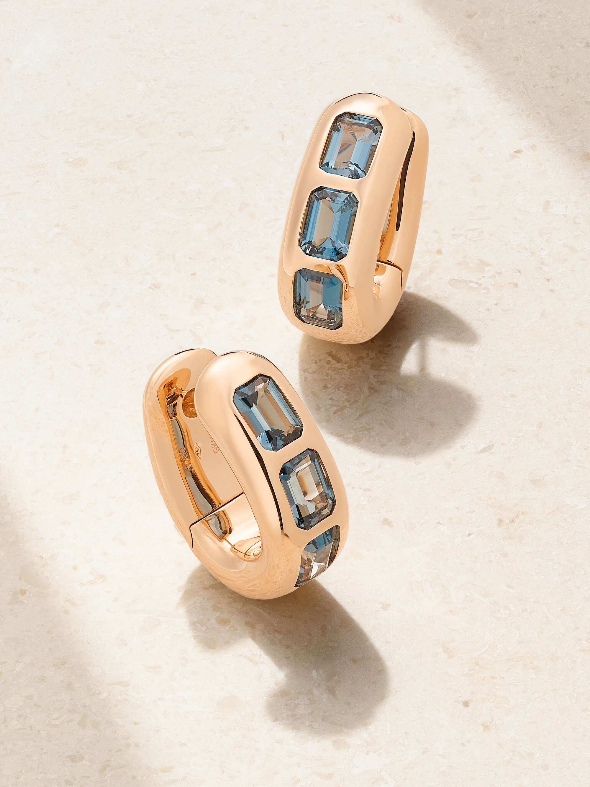 POMELLATO 18 karat rose gold topaz hoop earrings NET A PORTER