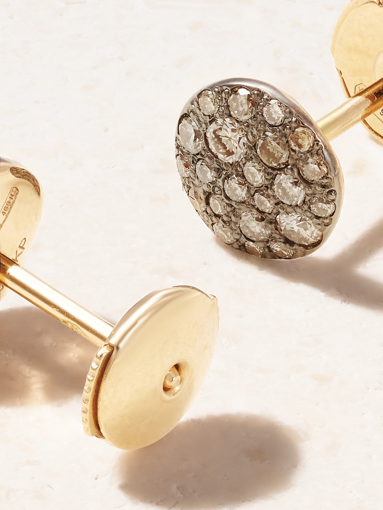 Pomellato Sabbia Rhodium-plated 18-karat Rose Gold Diamond Earrings In Gold