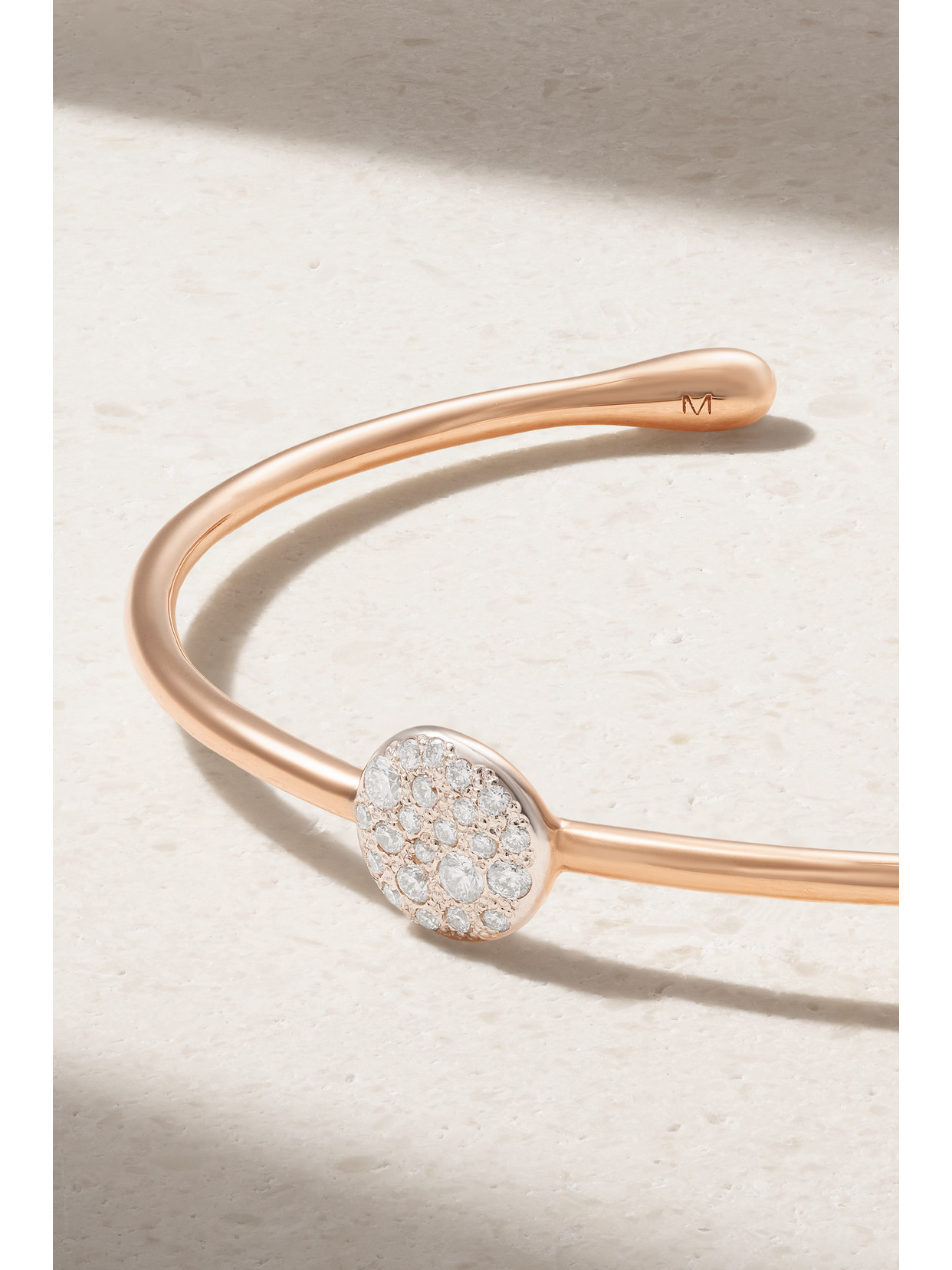 Pomellato Rhodium-plated 18-karat Rose Gold Diamond Cuff In Gold