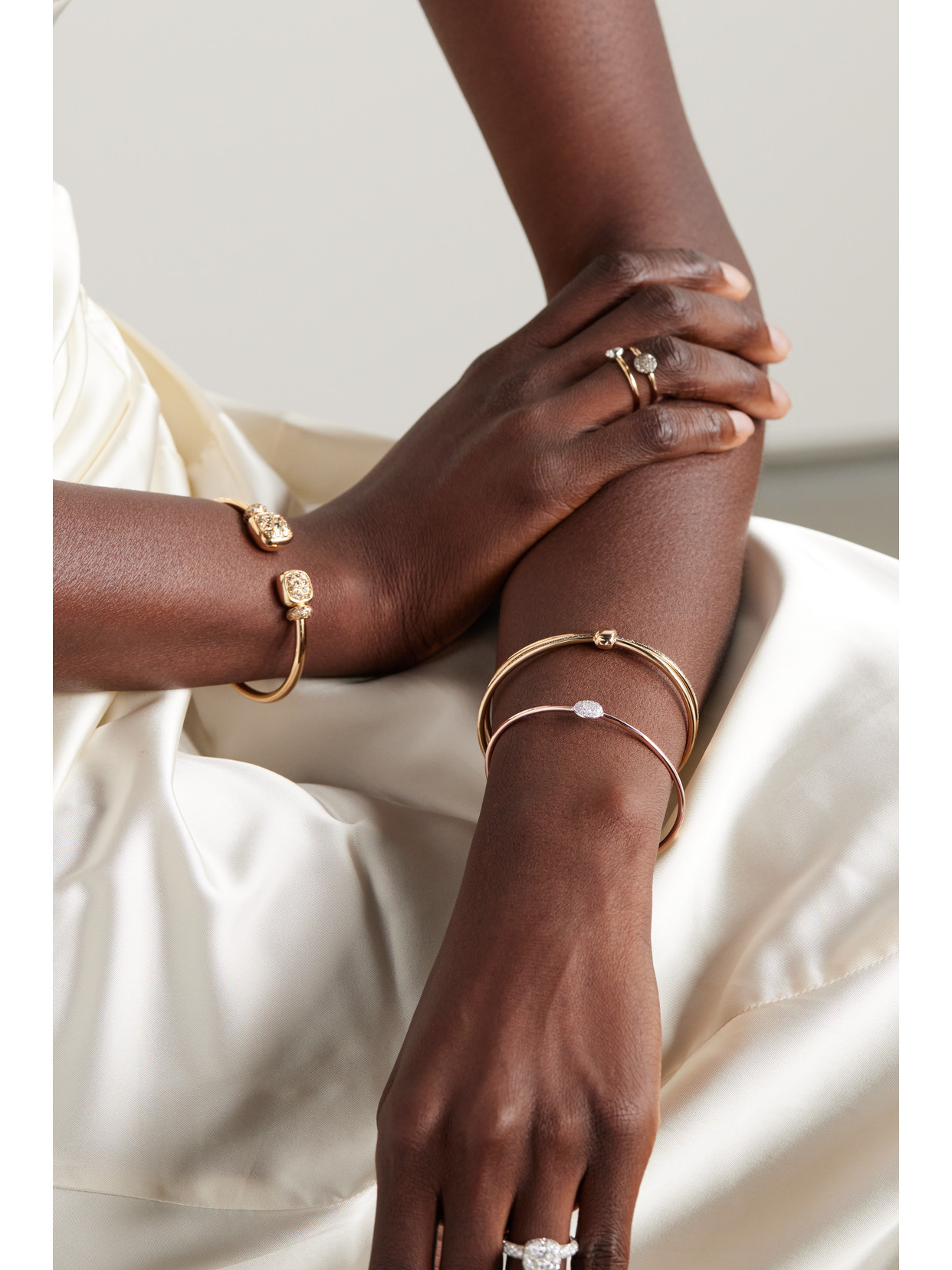 Pomellato Rhodium-plated 18-karat Rose Gold Diamond Cuff In Gold