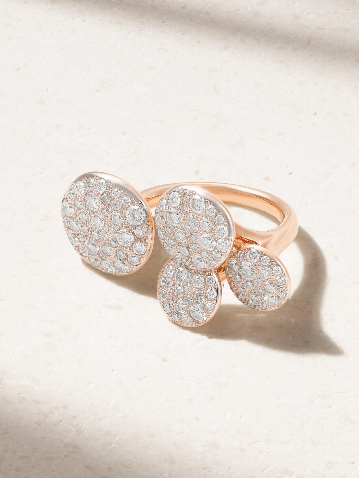 Pomellato Sabbia Rhodium-plated 18-karat Rose Gold Diamond Ring