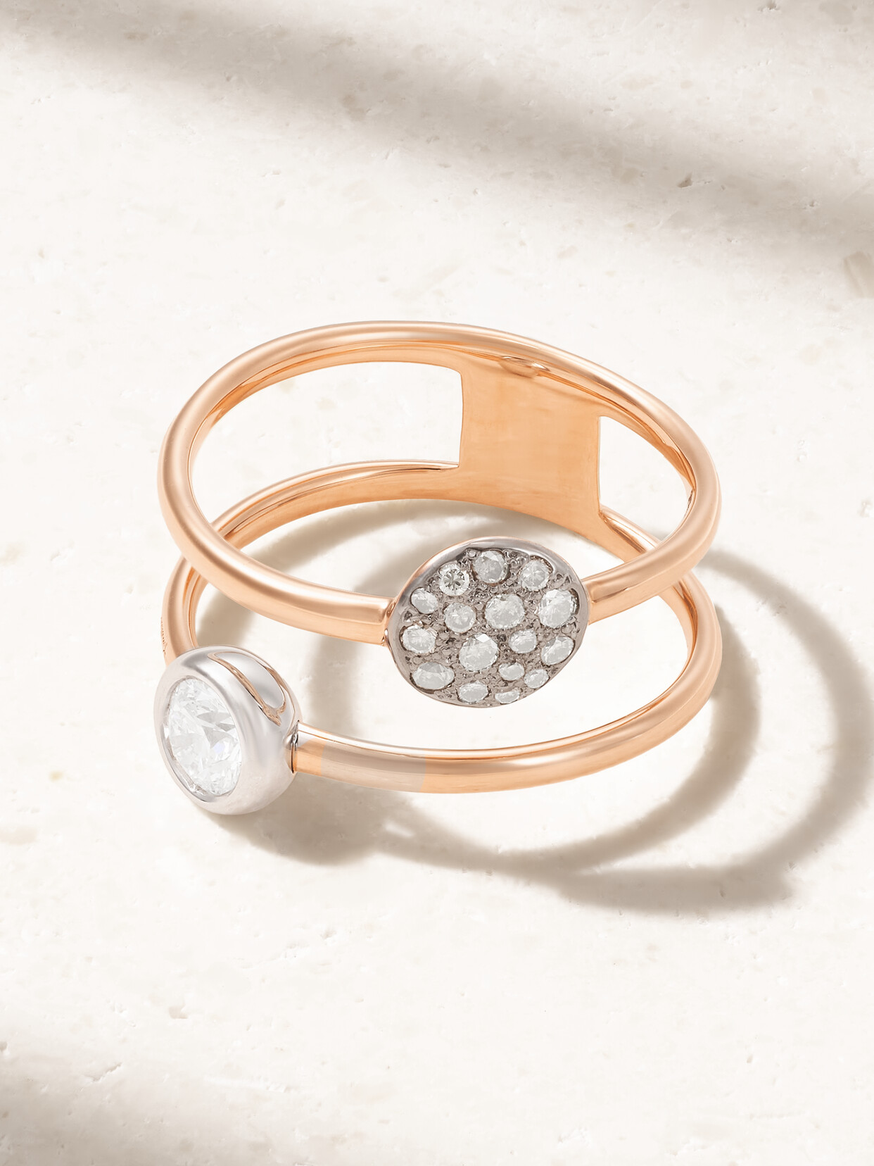 Pomellato 18-karat Rose And White Gold Diamond Ring