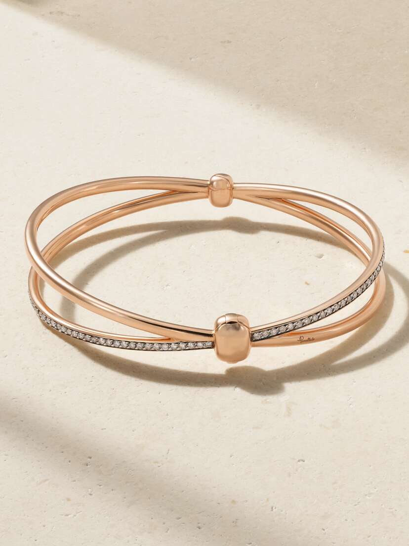 Pomellato Together Rhodium-plated 18-karat Rose Gold Diamond Bangle