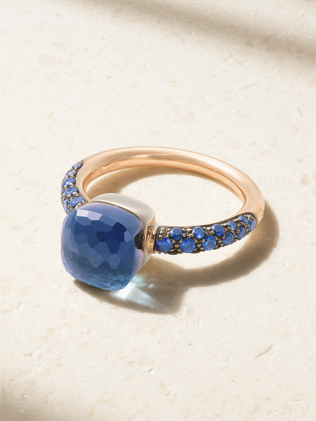 Pomellato Nudo Classic Rhodium-plated 18-karat Rose And White Gold Multi-stone Ring In Gold